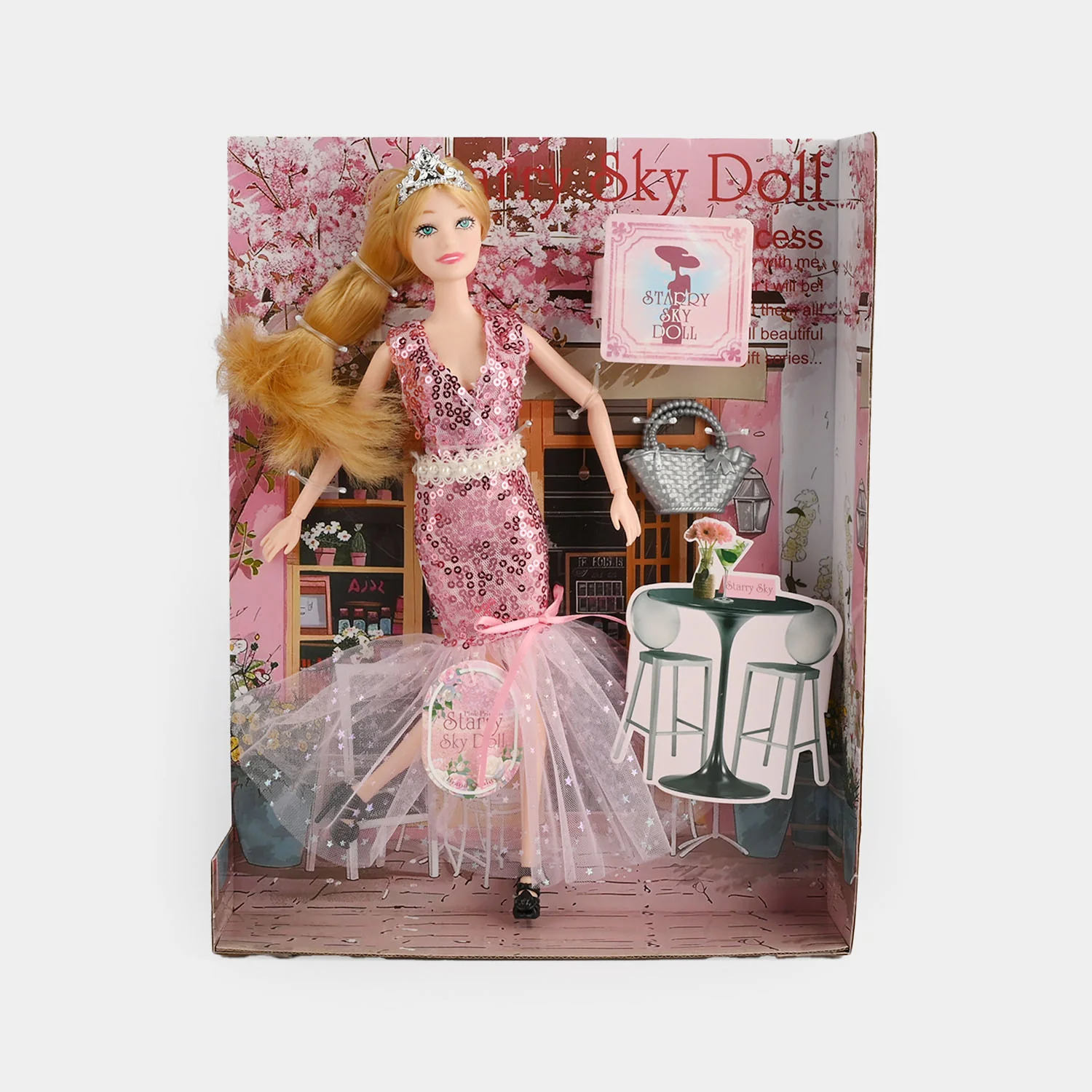 11.5Inch Dress Doll With Hairpin Handbag - Image 2