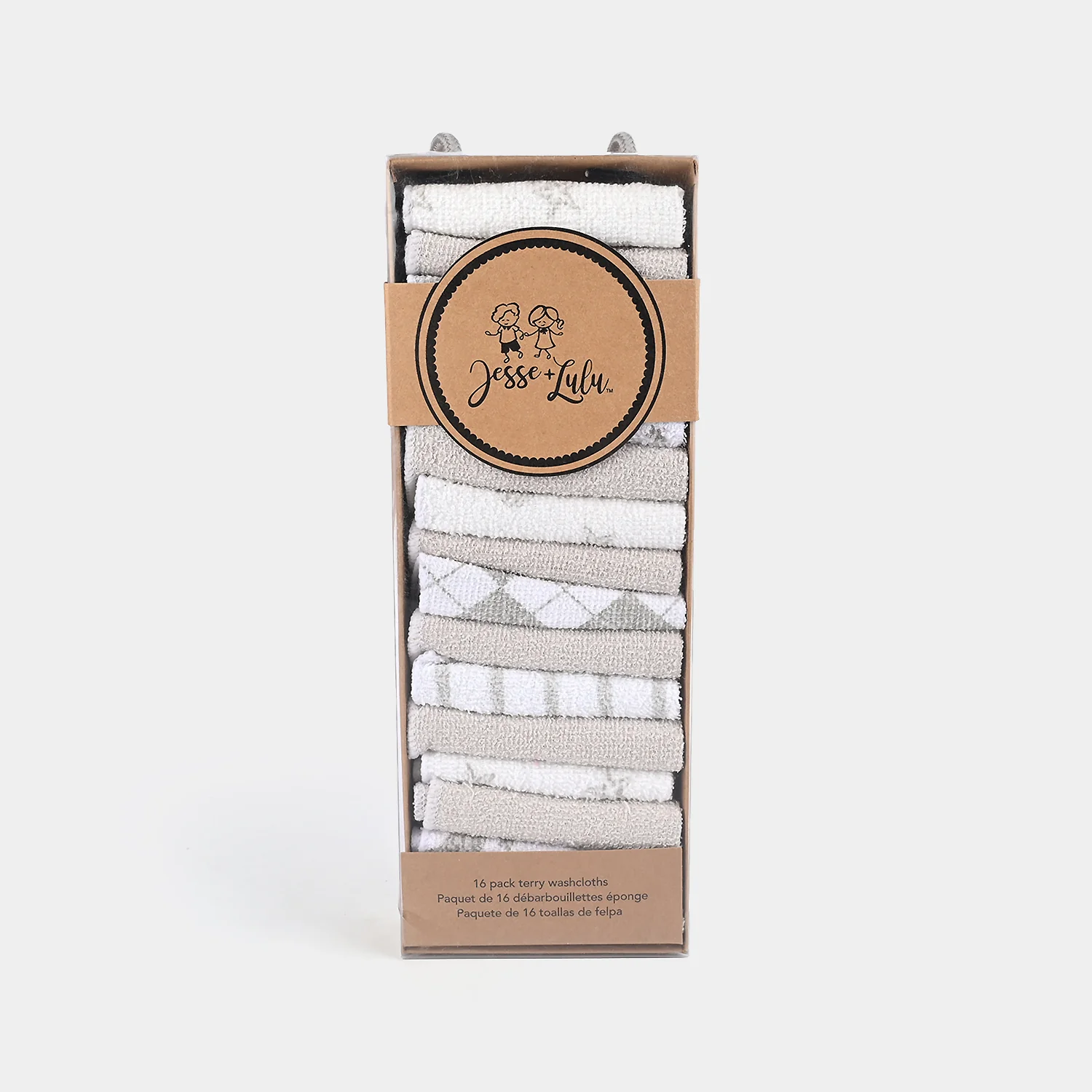 16PCS BABY FACE TOWEL - gray - Image 2