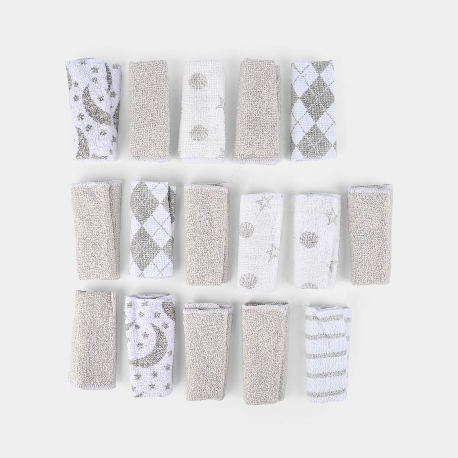 16PCS BABY FACE TOWEL - gray - Image 4