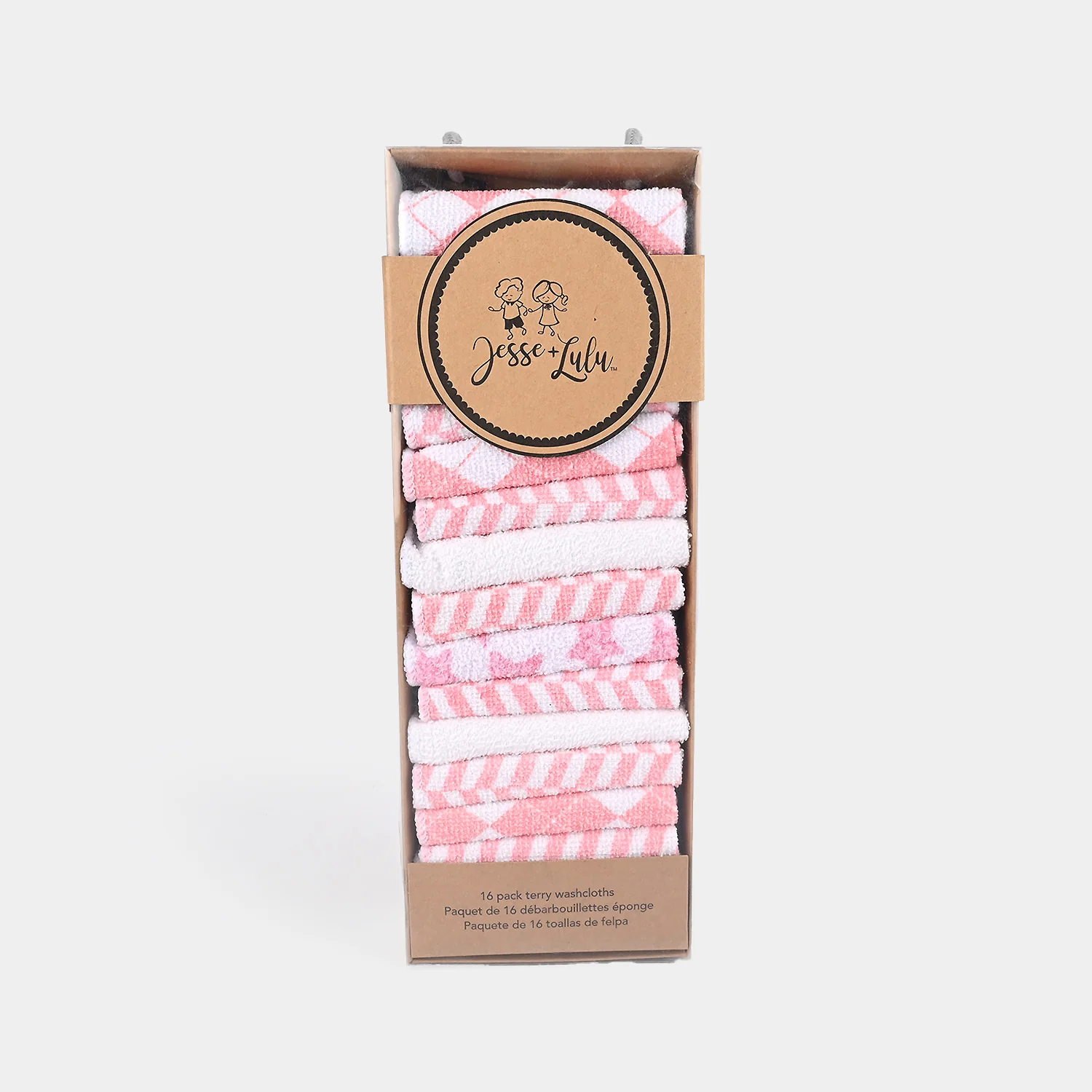 16PCS BABY FACE TOWEL - pink - Image 2