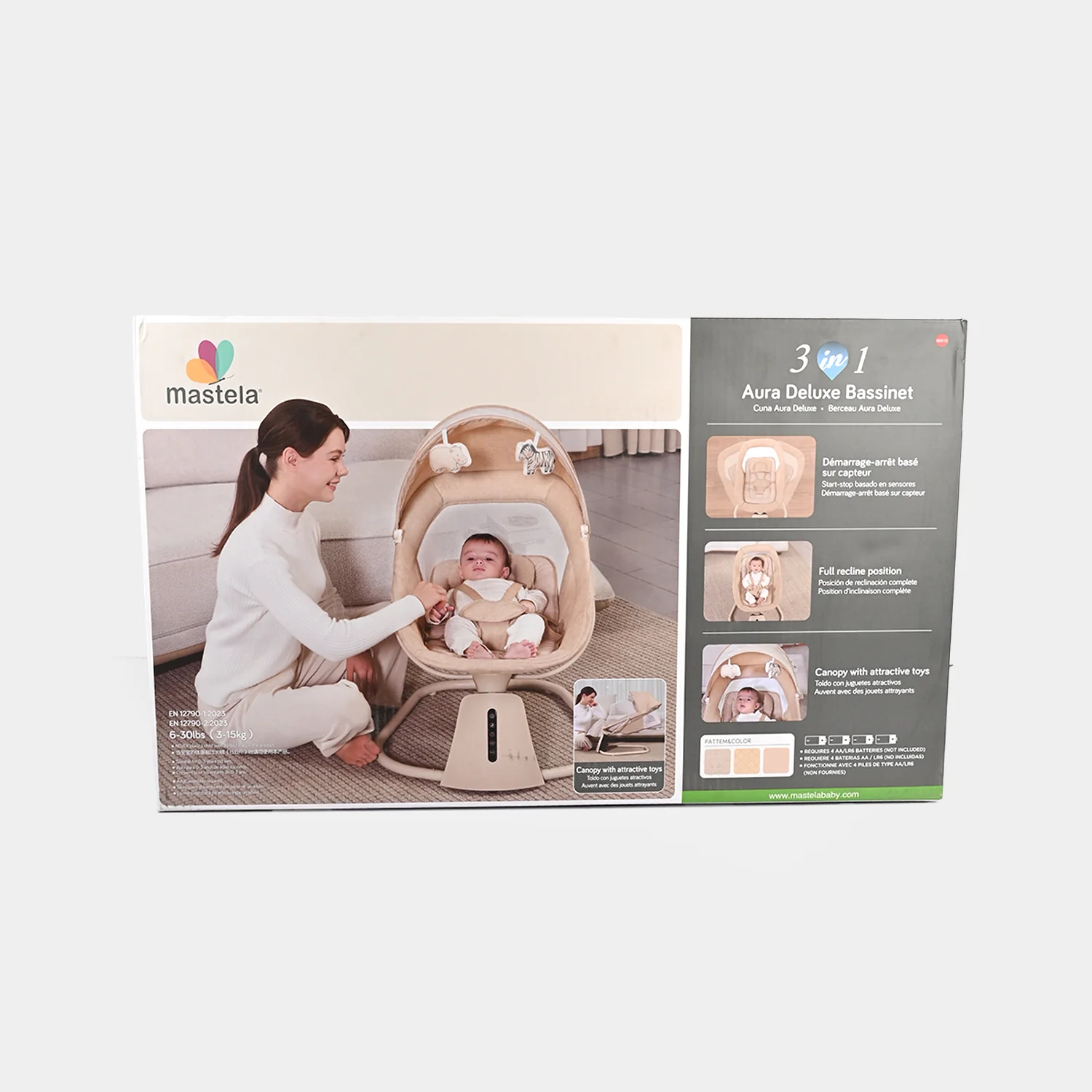 3-in-1 Aura Deluxe Bassinet Auto Swing Mastela | 8015 - Image 4