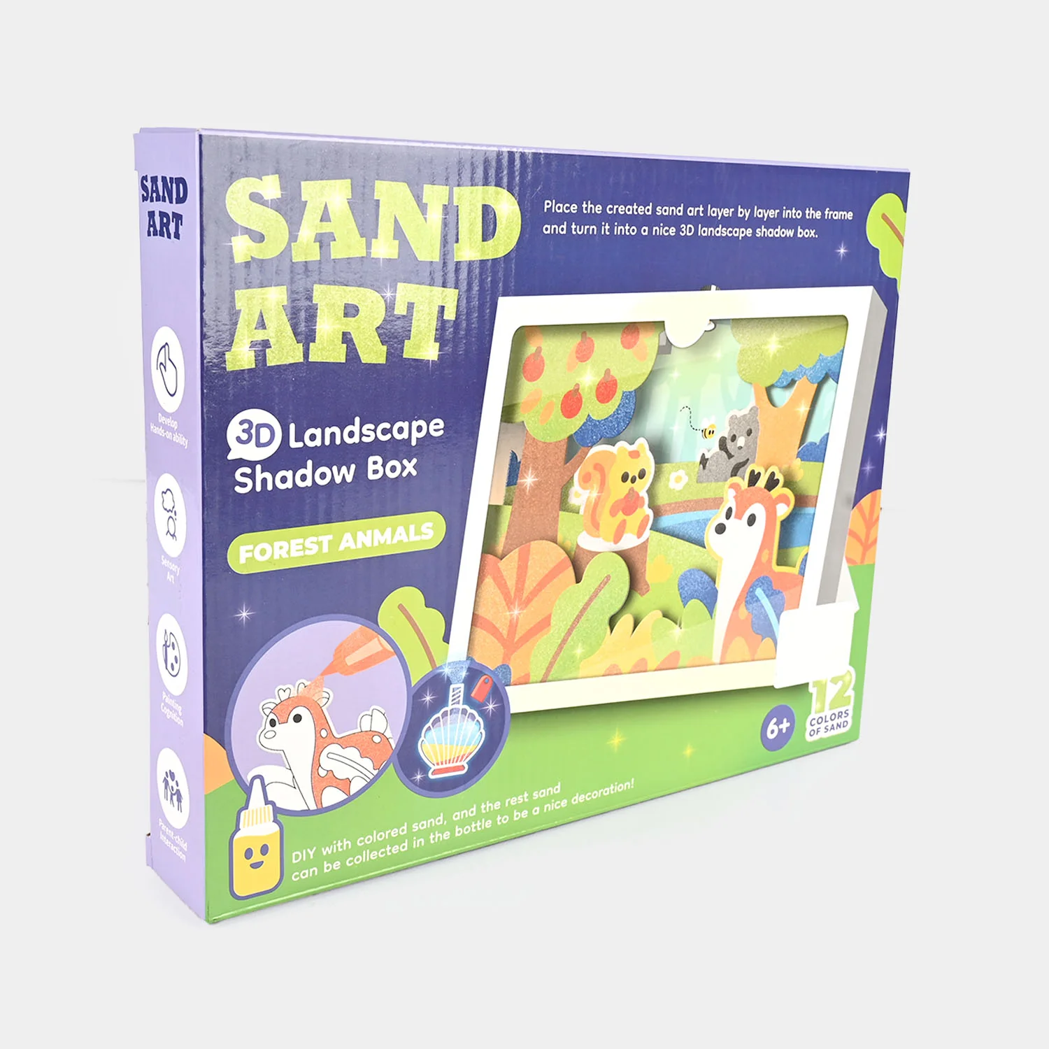 3D Forest Animals Sand Art Shadow Box Kit - Image 3