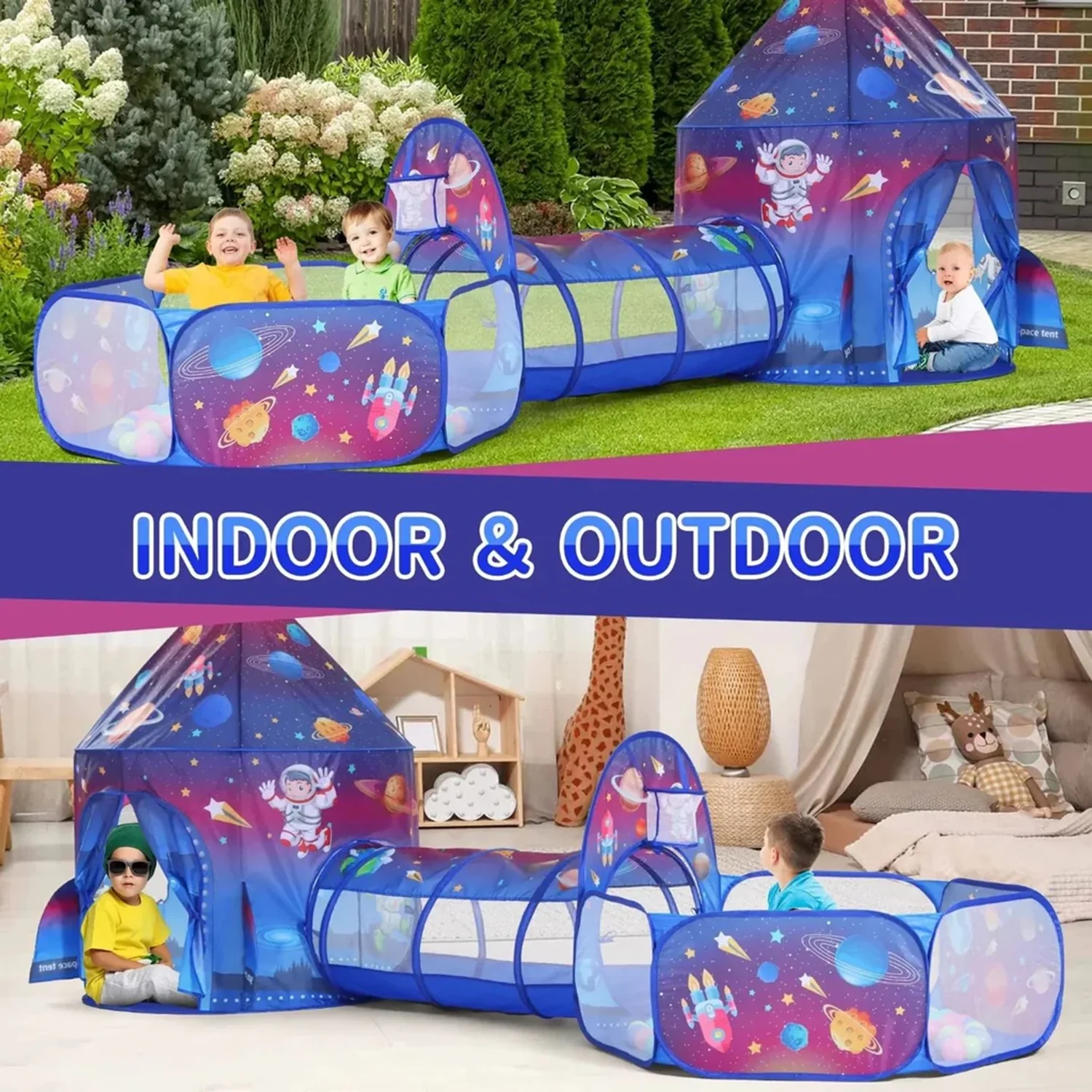 3in1 Space Castle Tent House For Kids - Image 2