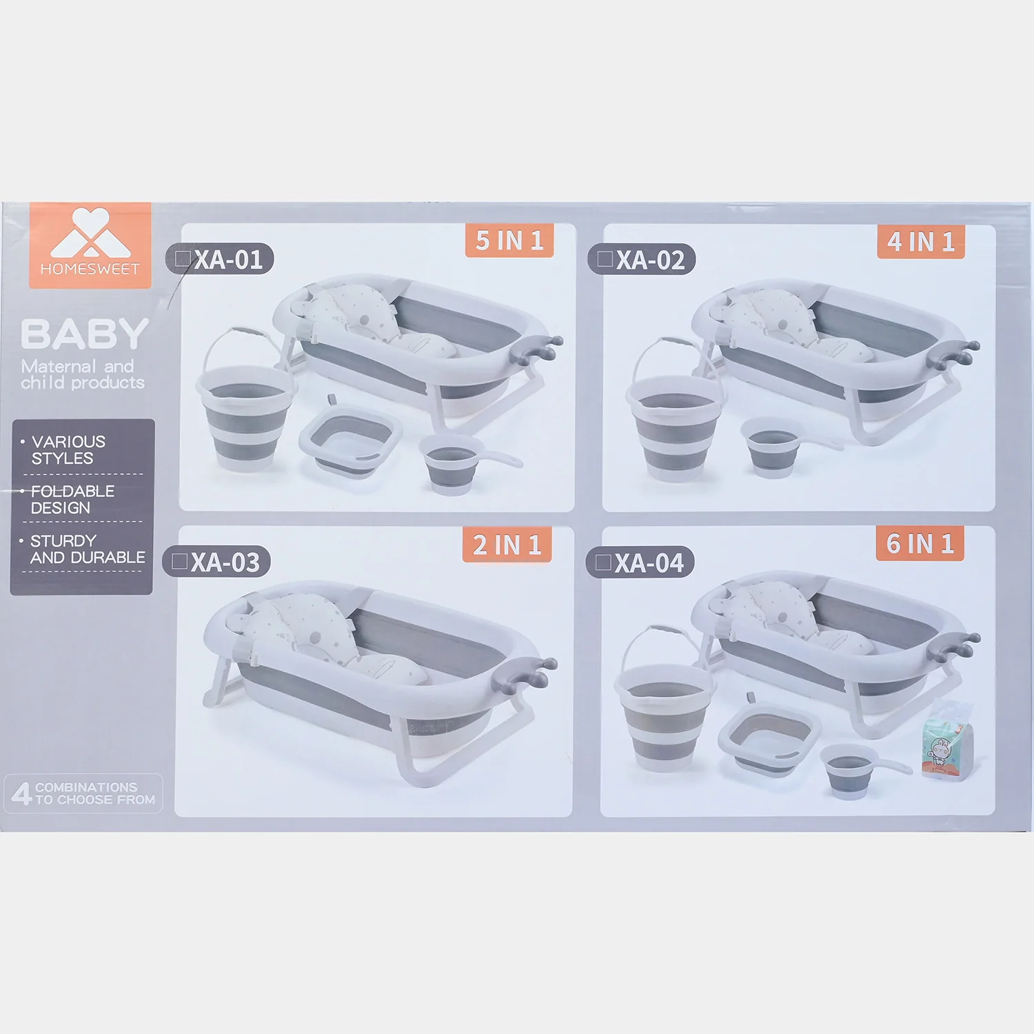 5-in-1 Collapsible Baby Bathtub Set XA-01 - Image 3