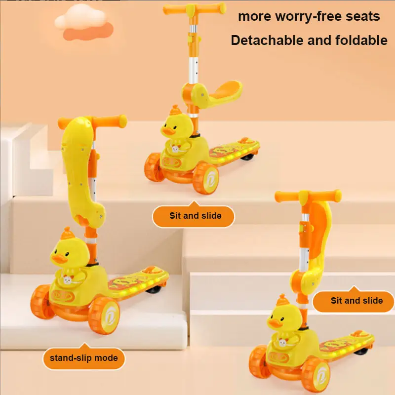 Adjustable height 3 Wheel Scooter with LED lights for Kids - Image 2