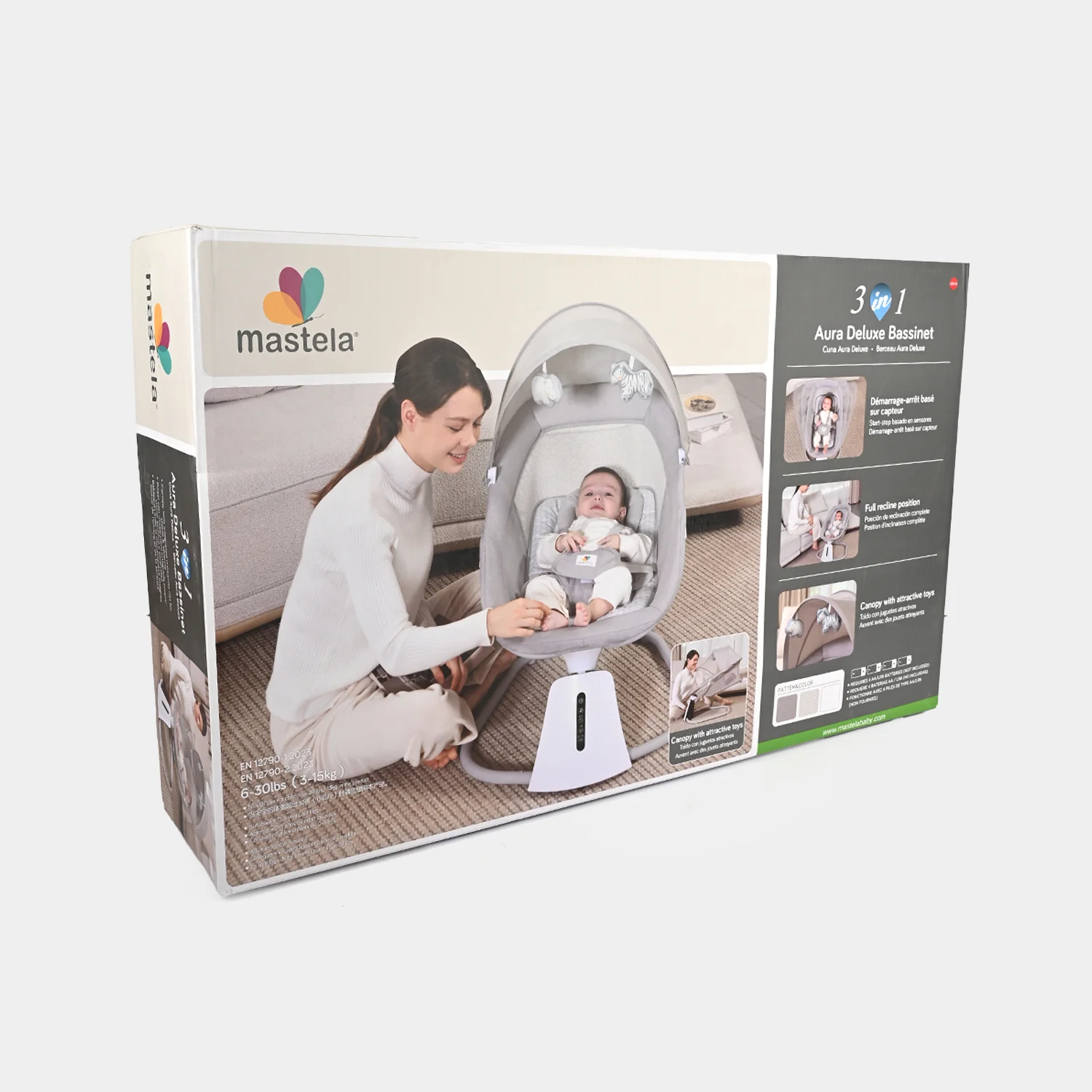 3-in-1 Aura Deluxe Bassinet Auto Swing Mastela | 8016 - Image 2