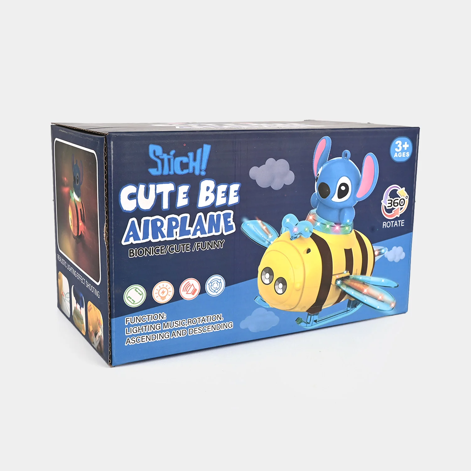 Cute Bee Airplane Universal Toy with Lights & Sound - Image 3