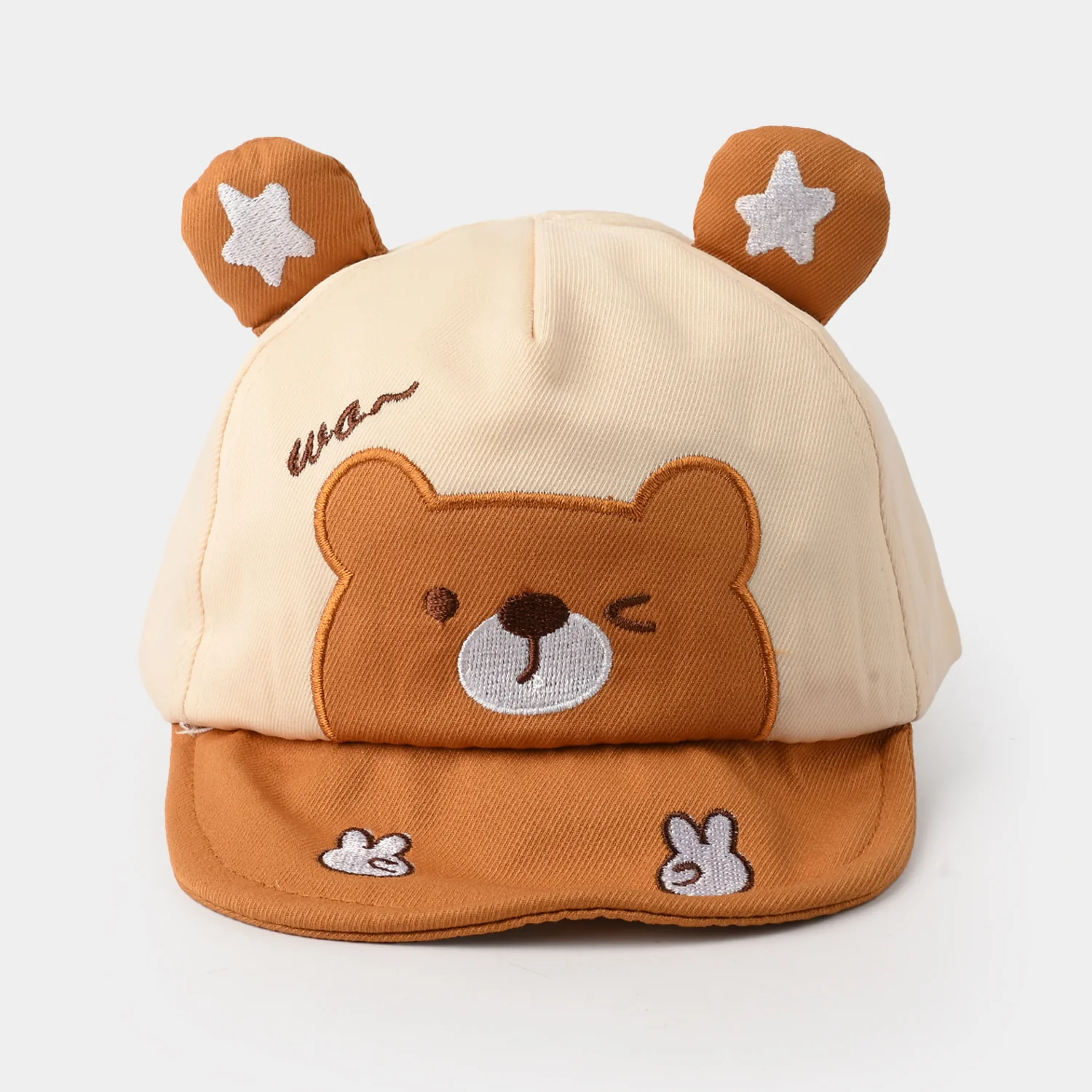Baby Sun Protection Stylish Cap 3M+| Brown Big Bear 1550 - Image 3