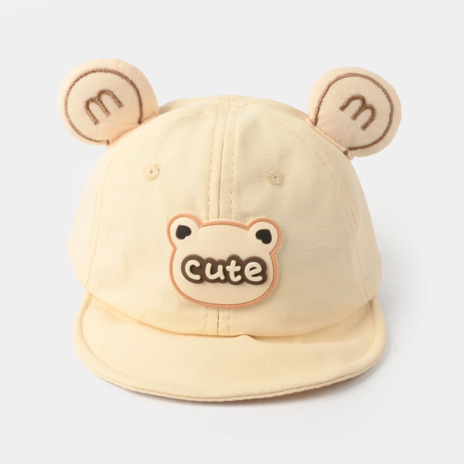 Baby Sun Protection Stylish Cap 3M+| Cute White 1550 - Image 3