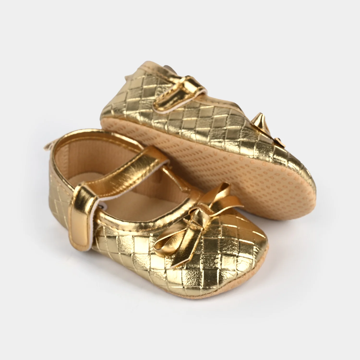 Baby Girl Shoes B-12-Golden - Image 2