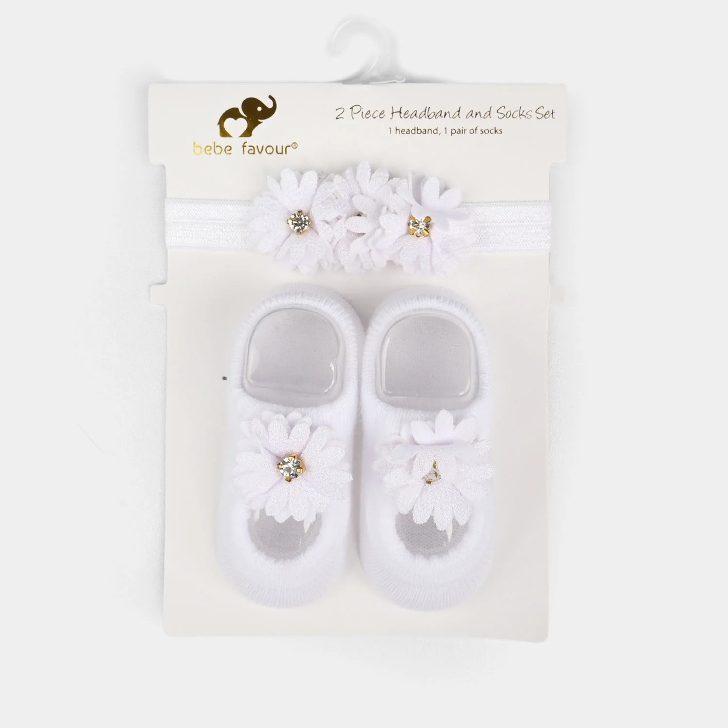 Baby Headband With Socks | 0-9M - Image 3