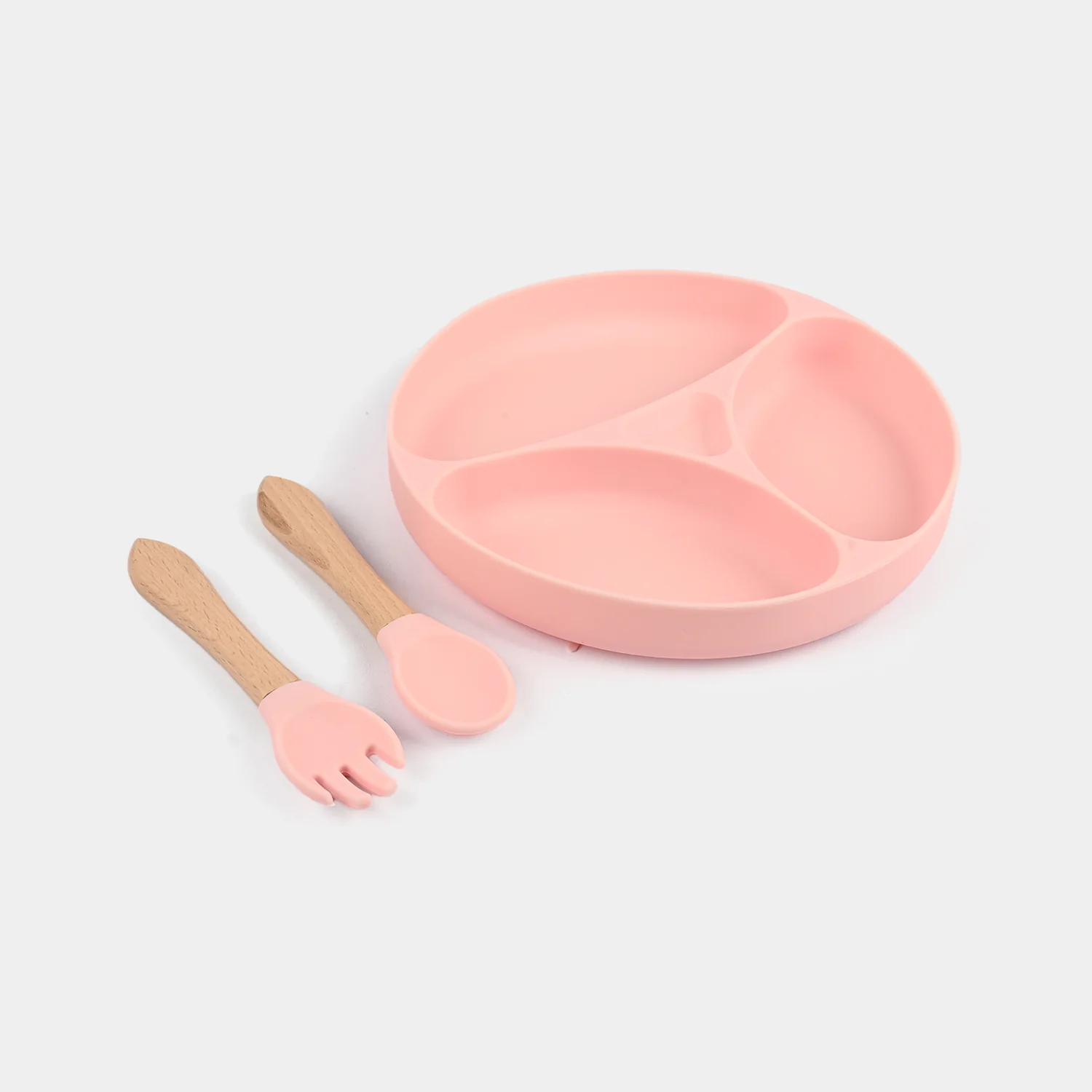 Baby Silicone Divided Plate with Spoon & Fork