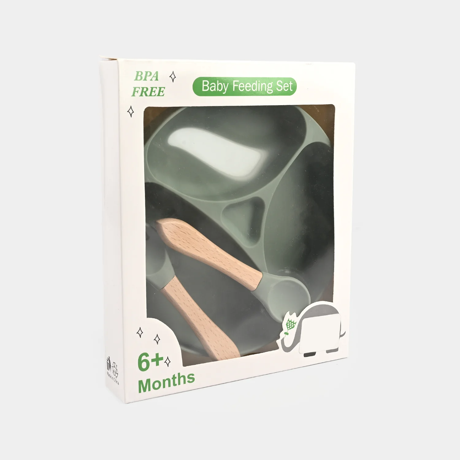 Baby Silicone Divided Plate with Spoon & Fork - Image 3