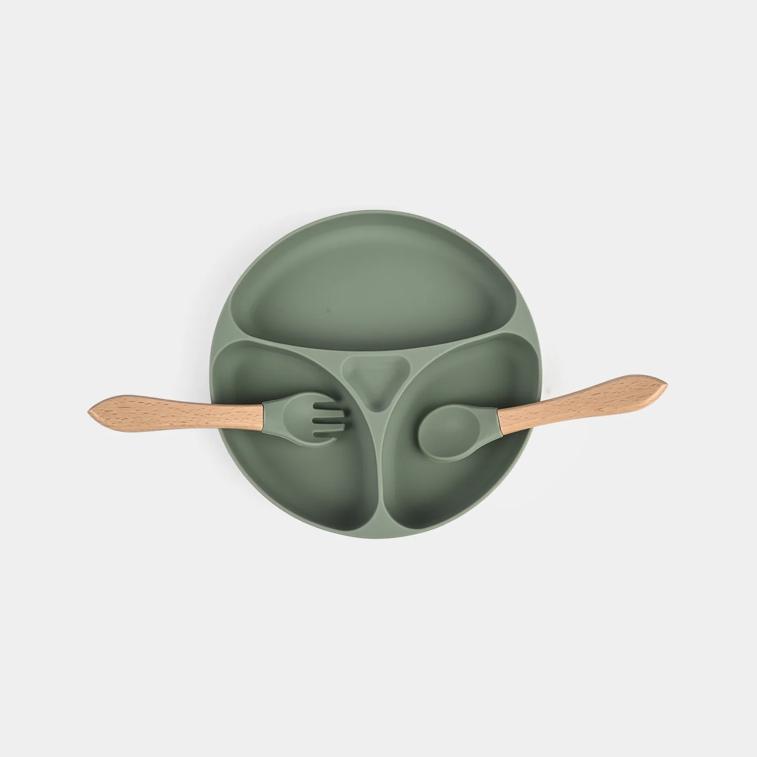Baby Silicone Divided Plate with Spoon & Fork - Image 4