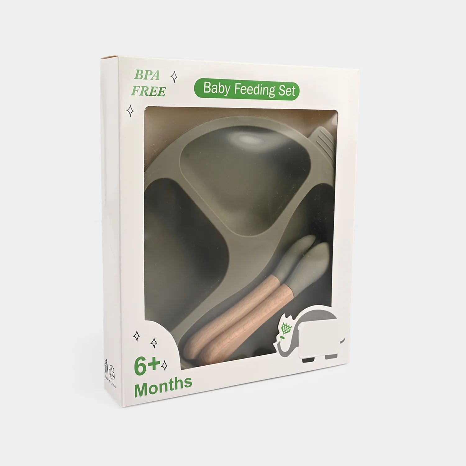 Baby Silicone Plate with Fork & Spoon Set - Image 3