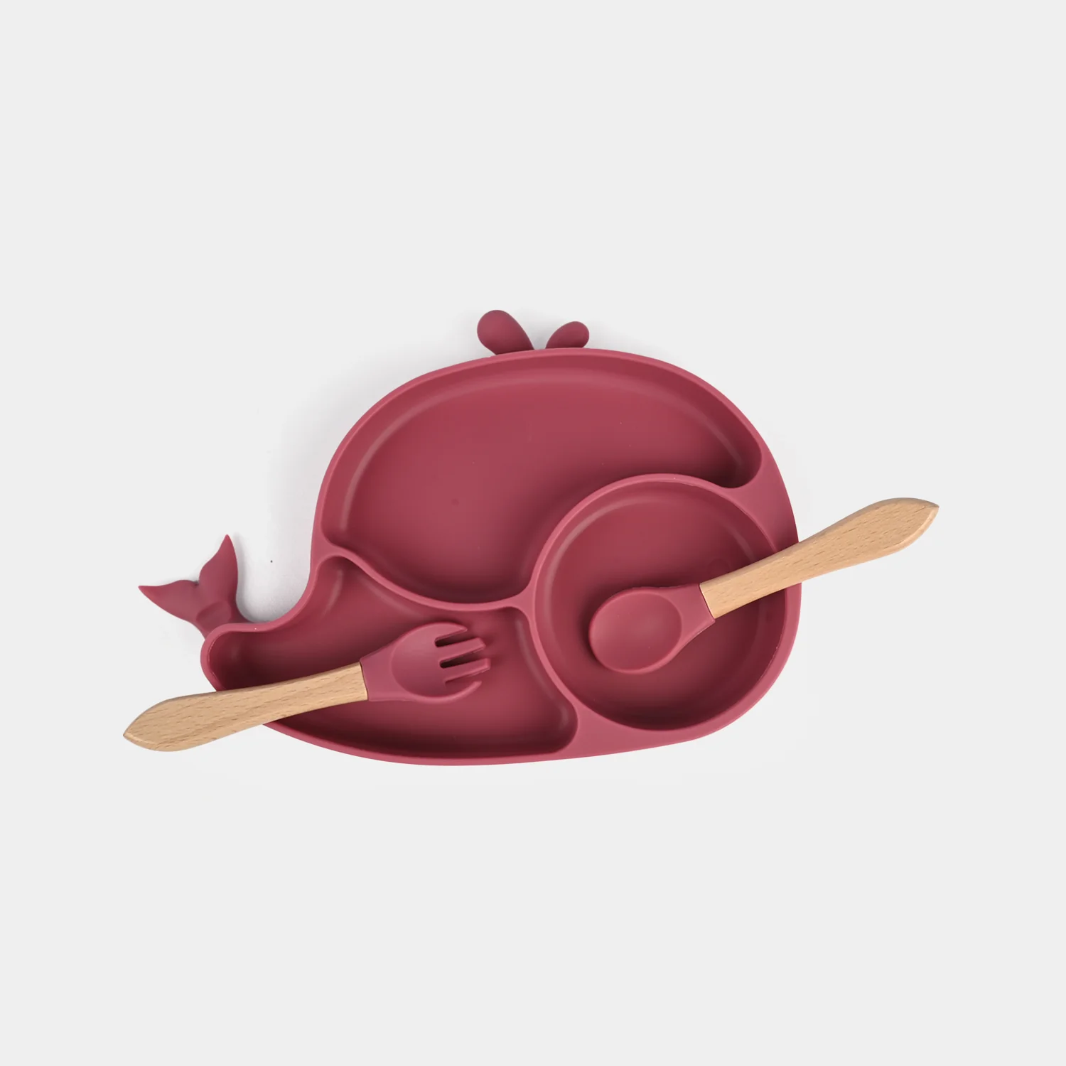 Baby Silicone Plate with Fork & Spoon Set - Image 4