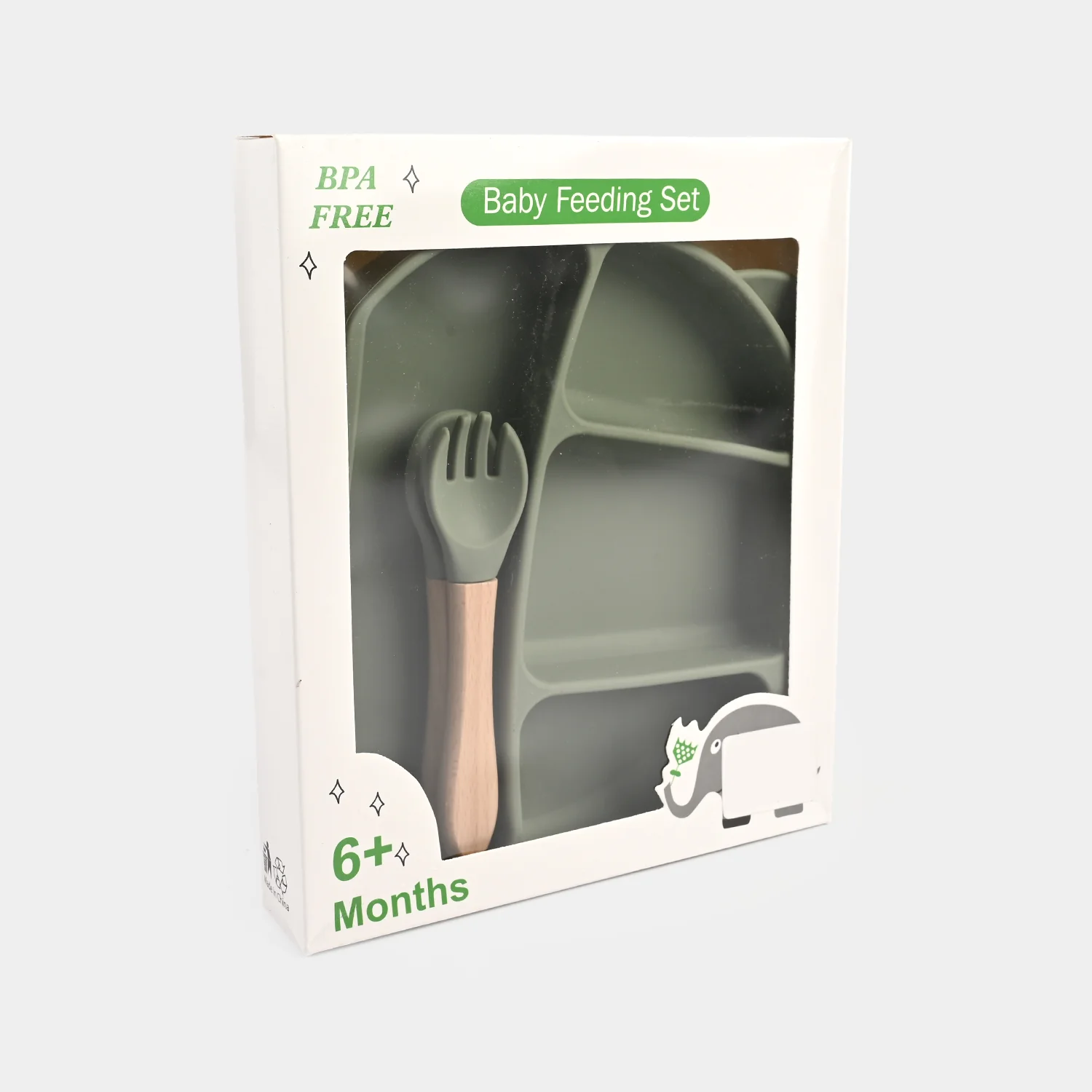 Baby Silicone Plate with Fork & Spoon Set - Image 3