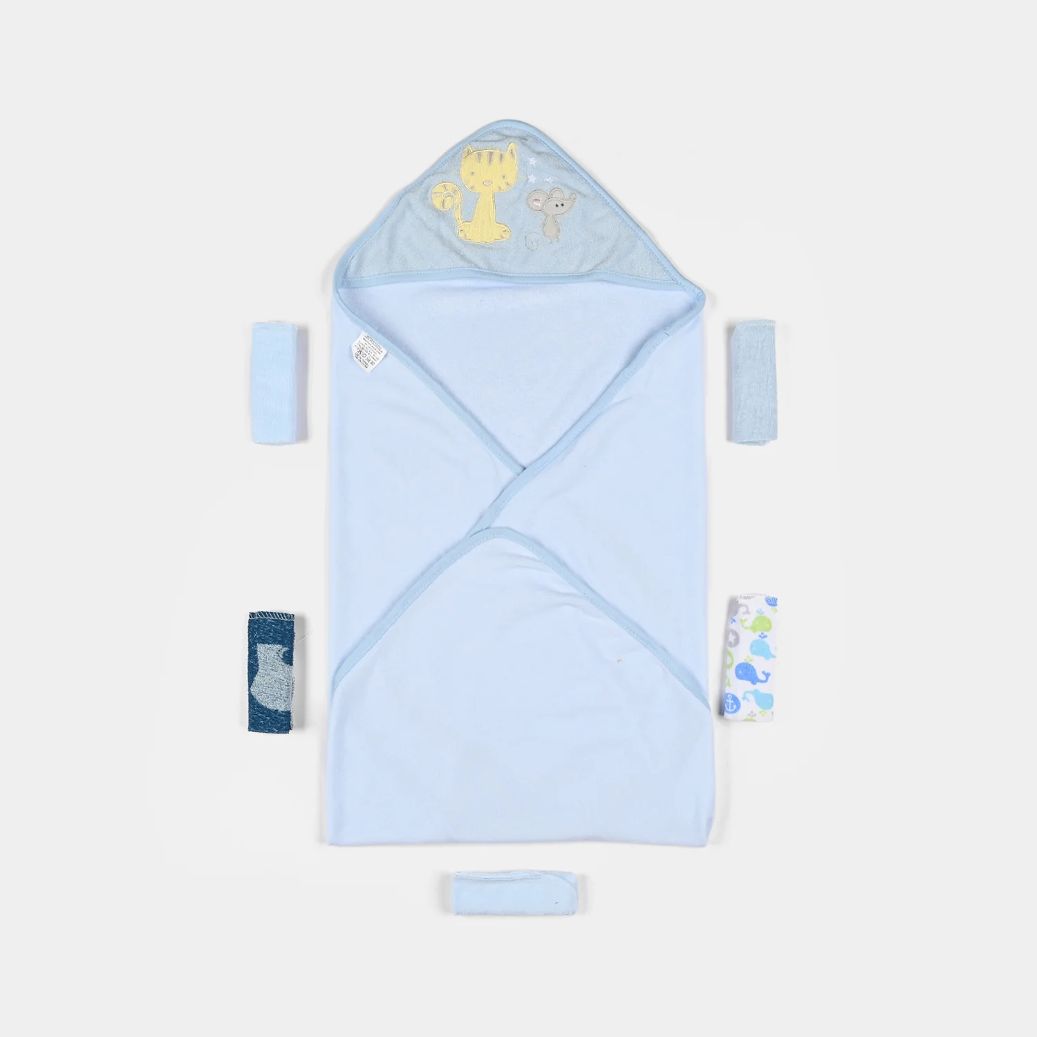 Baby Hooded Bath Towel + Washcloths 5Pcs