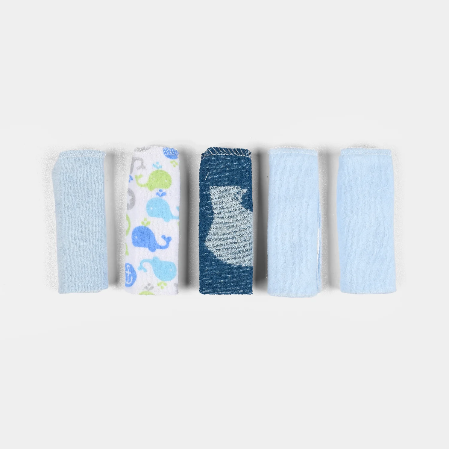Baby Hooded Bath Towel + Washcloths 5Pcs - Image 4