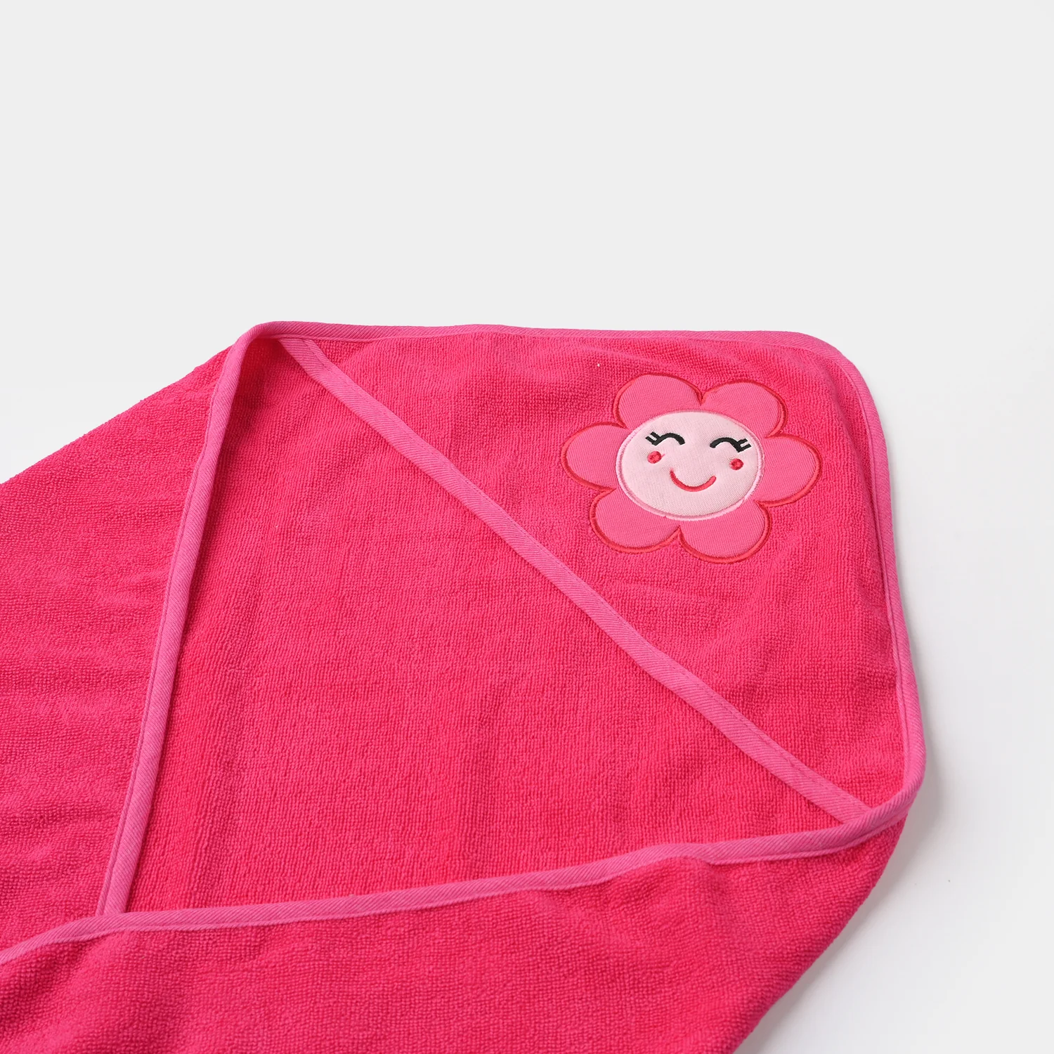 BABY HOODED BATH TOWEL SET | 975-D.PINK FLOWER - Image 3