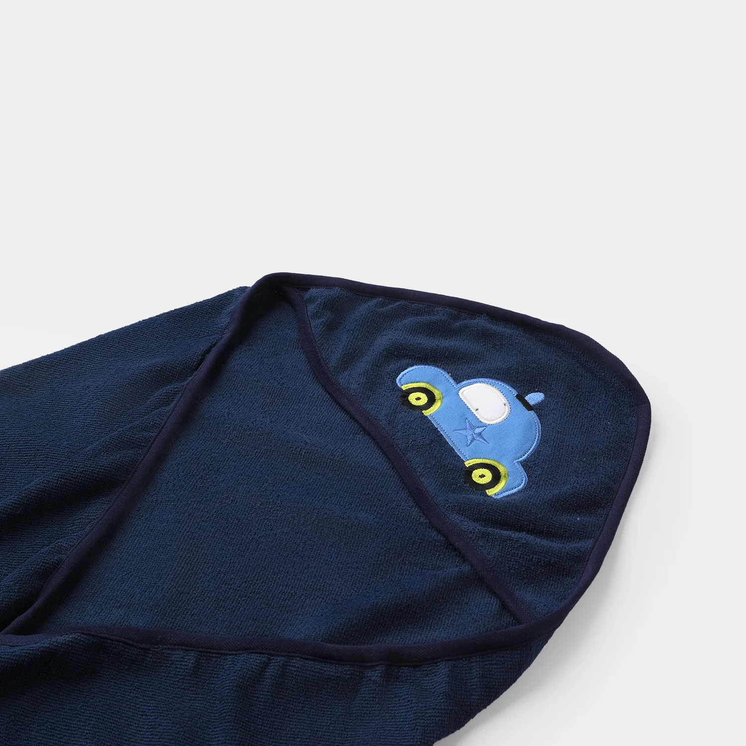 BABY HOODED BATH TOWEL SET | 975-NAVY BLUE CAR - Image 3