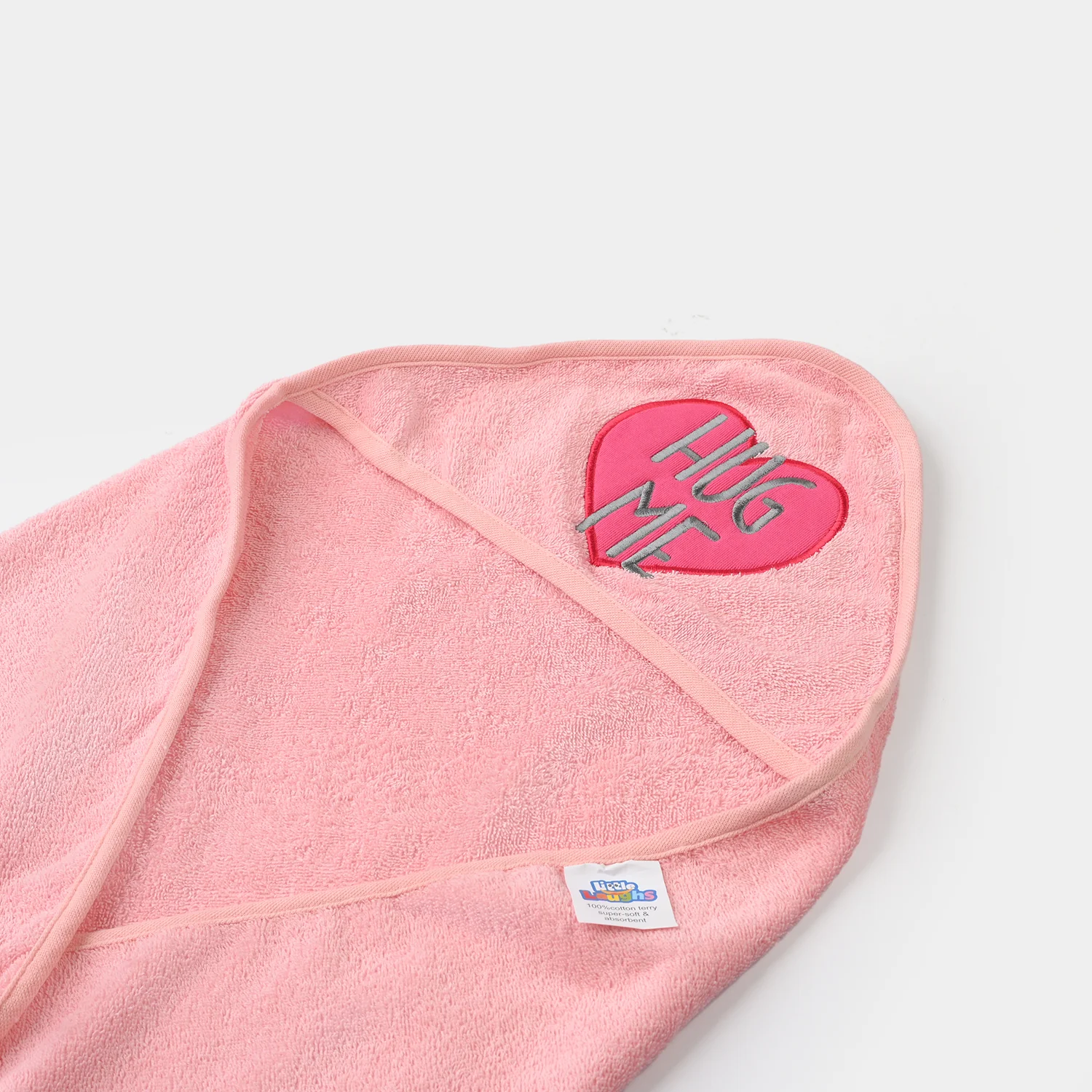 BABY HOODED BATH TOWEL SET | 975-PINK HEART - Image 3