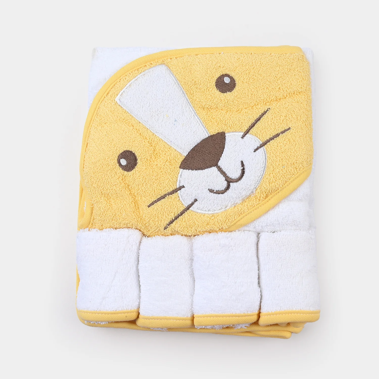 BABY HOODED BATH TOWEL SET | 975-YELLOW LION - Image 3