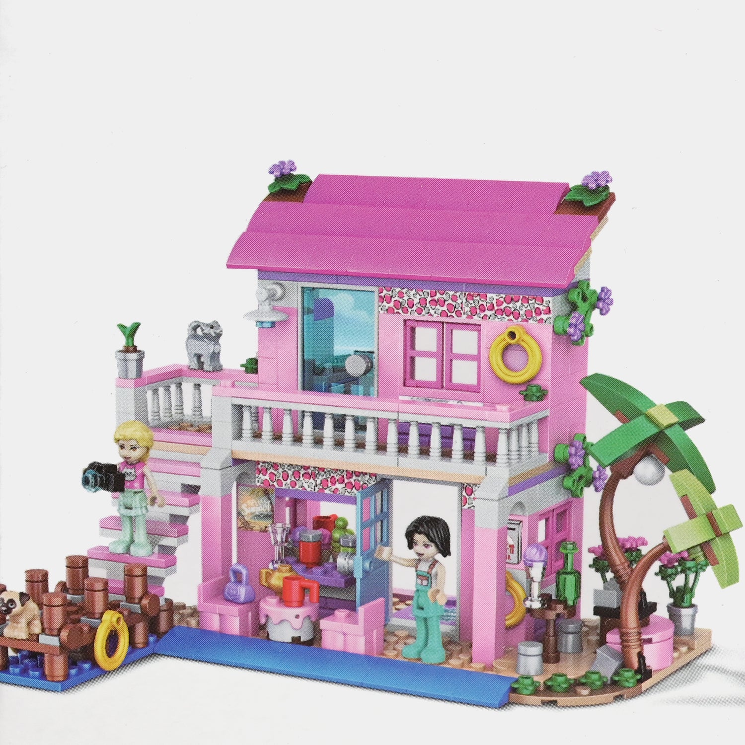 Girls Beach Villa Building Blocks Set - Image 3