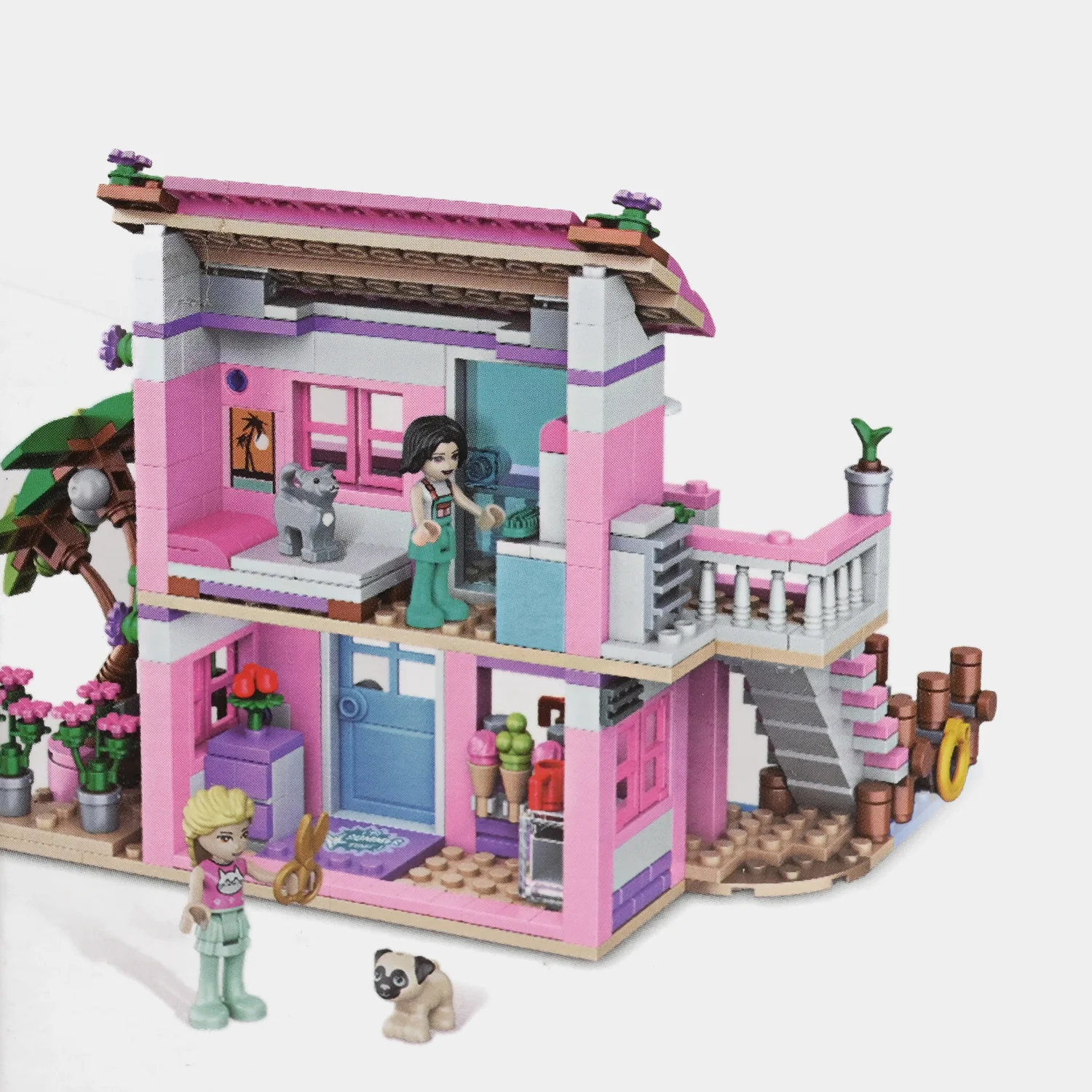Girls Beach Villa Building Blocks Set - Image 4