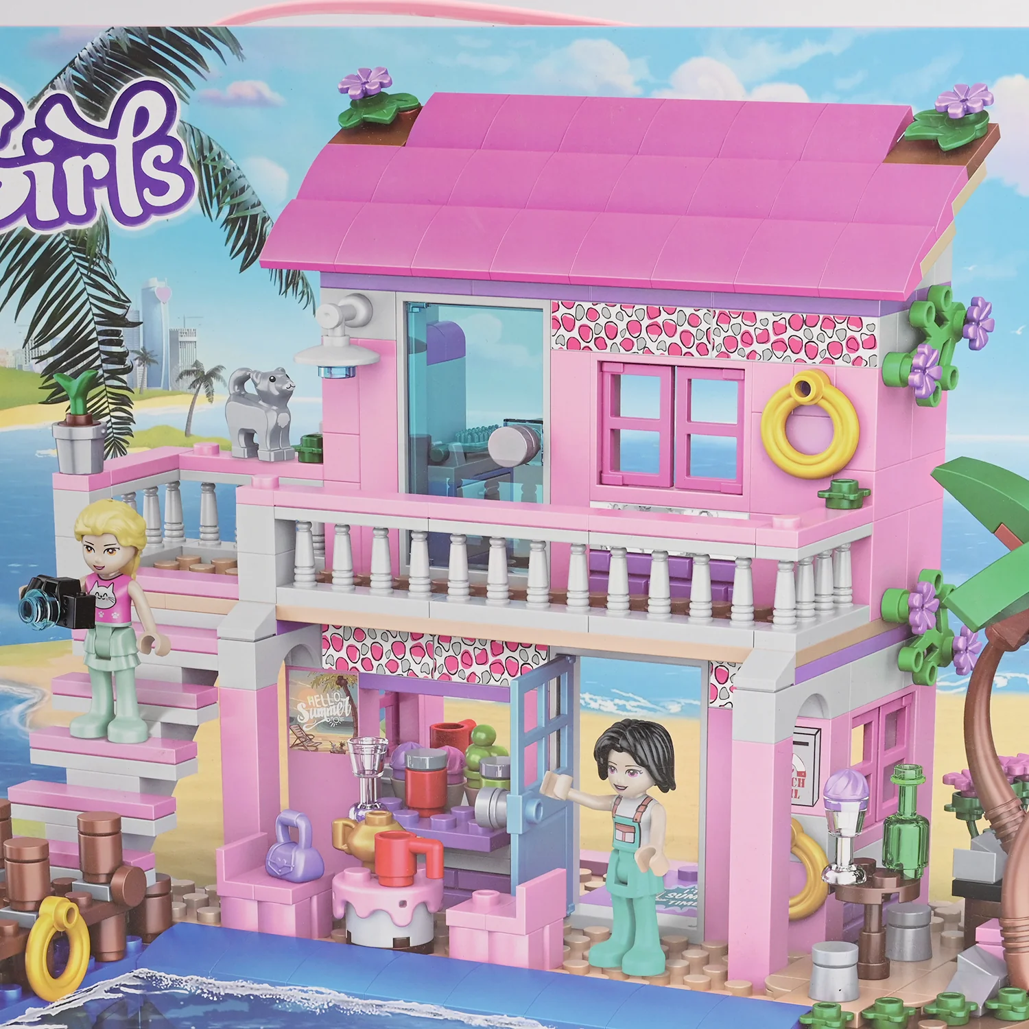 Girls Beach Villa Building Blocks Set - Image 7