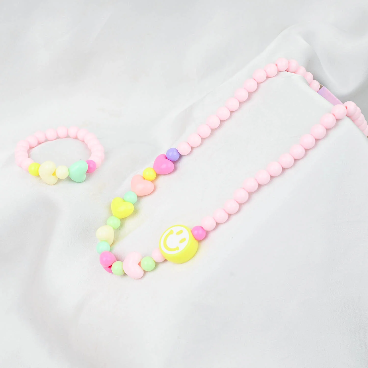 GIRLS CHARM BEADED NECKLACE & BRACELET