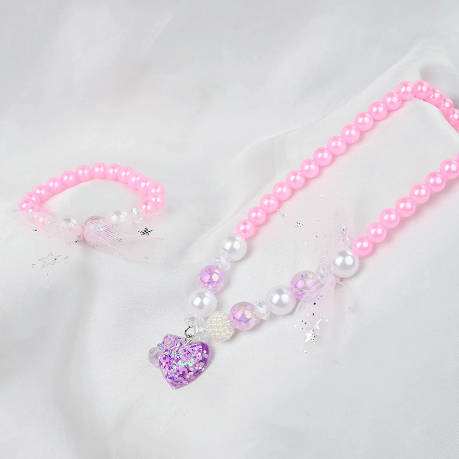 GIRLS CHARM BEADED NECKLACE & BRACELET