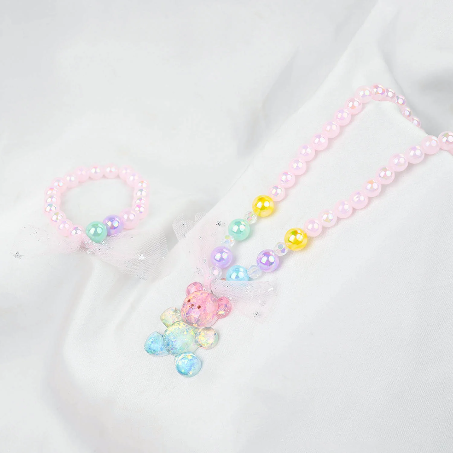 GIRLS CHARM BEADED NECKLACE & BRACELET