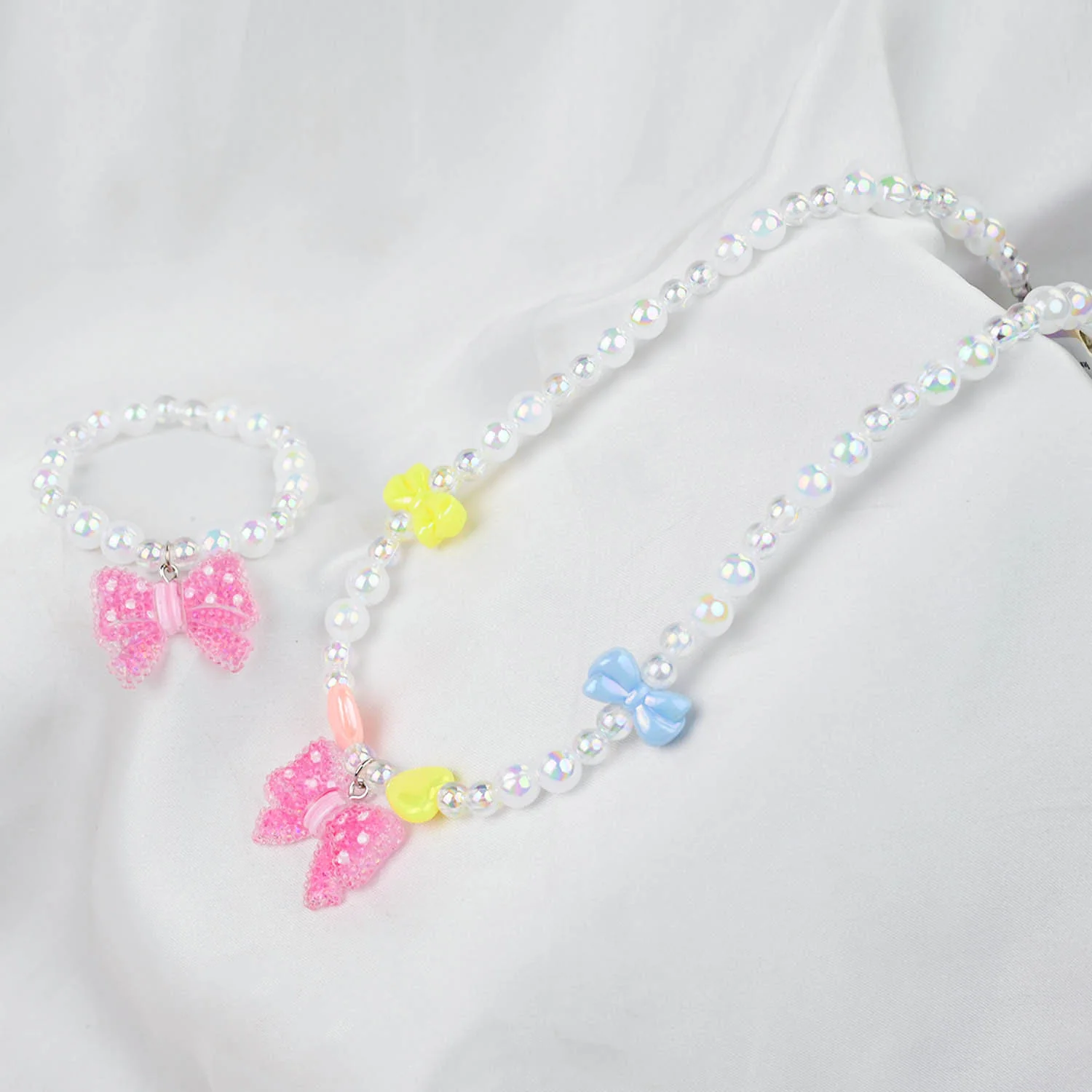GIRLS CHARM BEADED NECKLACE & BRACELET