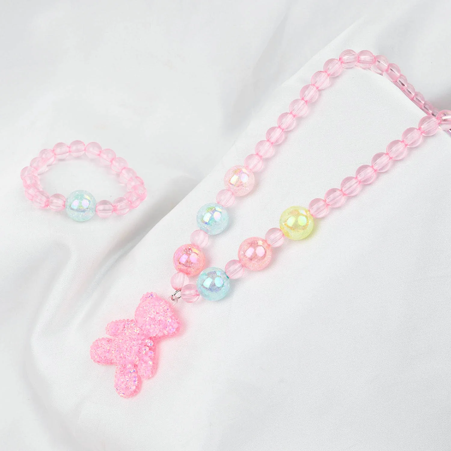 GIRLS CHARM BEADED NECKLACE & BRACELET