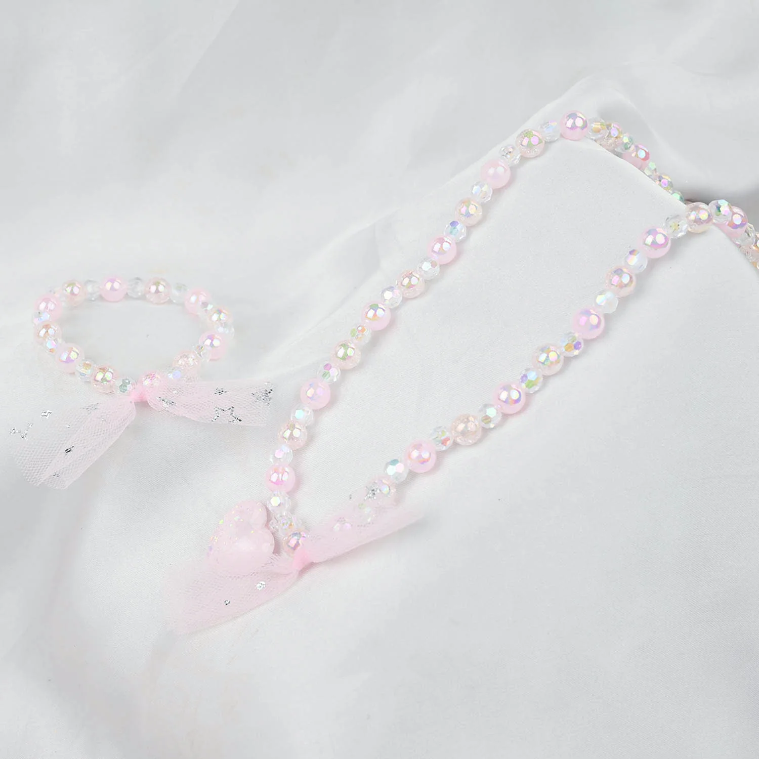 GIRLS CHARM BEADED NECKLACE & BRACELET