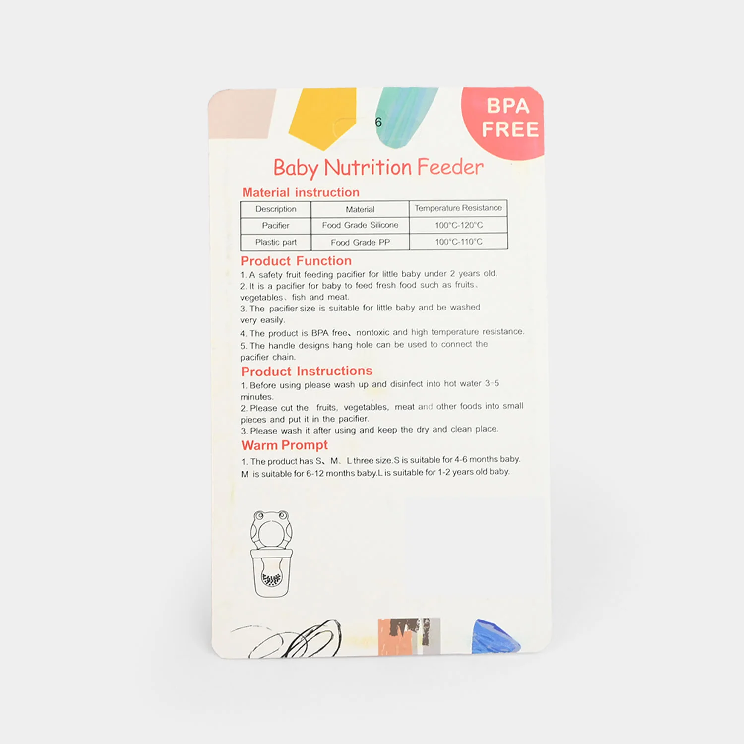 Baby Food Feeder/Teething Pacifier | Pink 2751 - Image 2