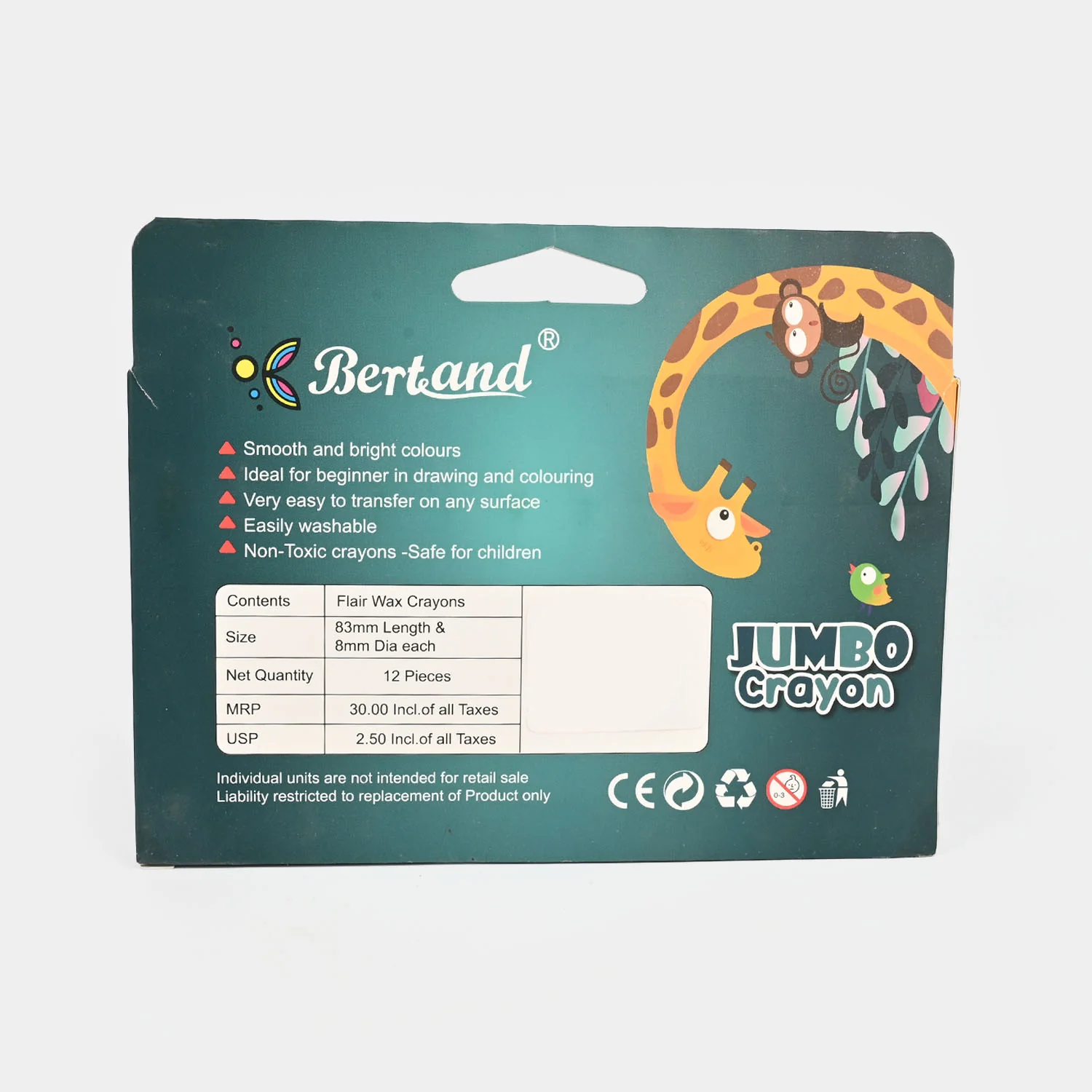 Bertand Jumbo Crayons – 12 Pcs - Image 4