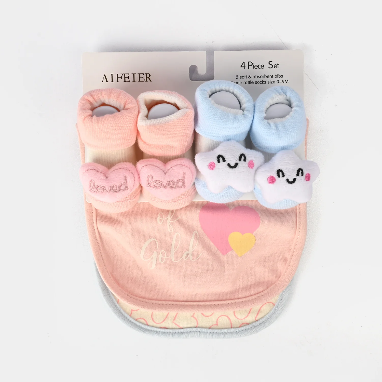 Baby Bibs & Booties Set | 4 Pcs - Image 3