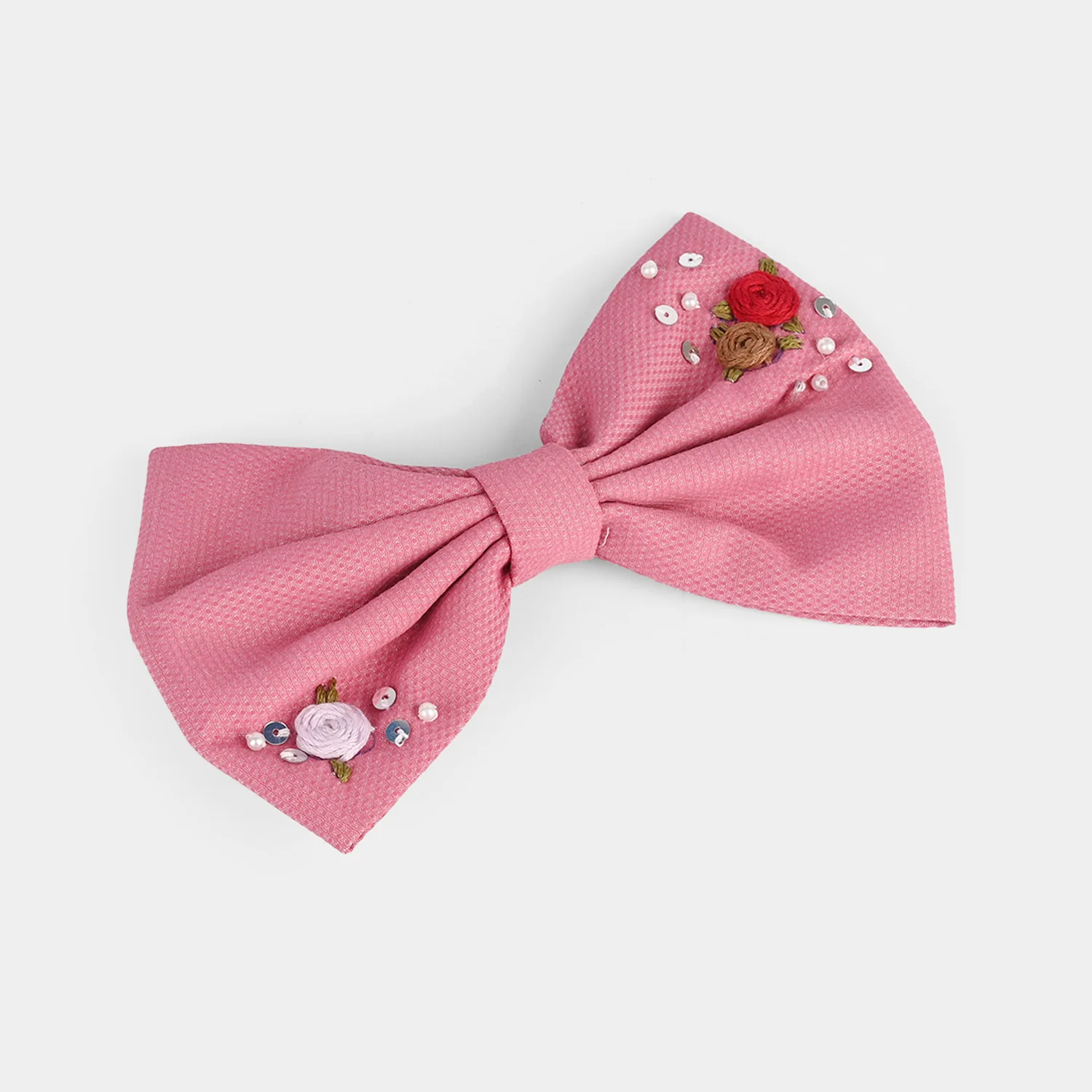 Handmade Embroidered Bow Hair Pin
