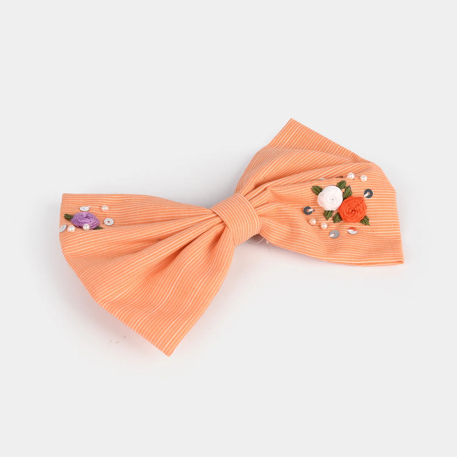Handmade Embroidered Bow Hair Pin