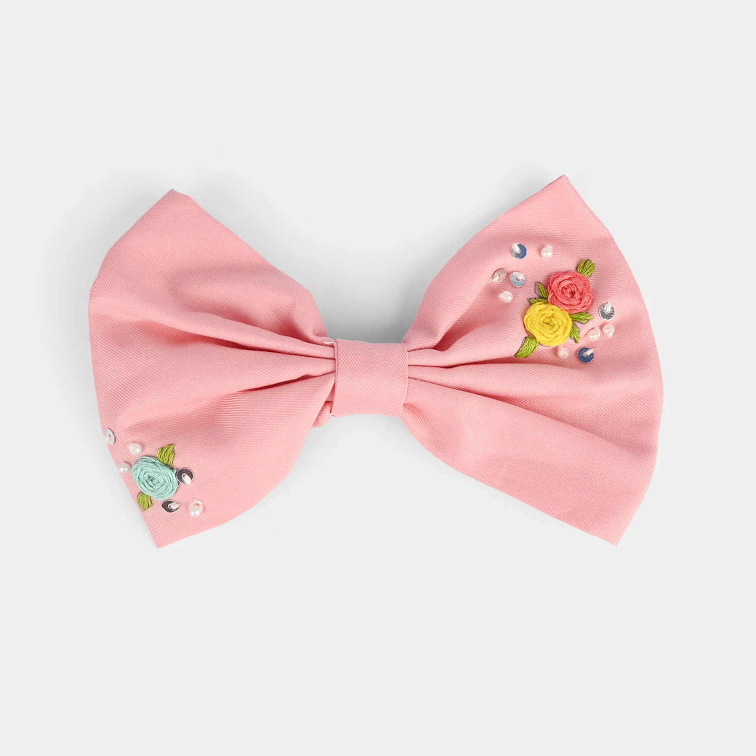Handmade Embroidered Bow Hair Pin - Image 2