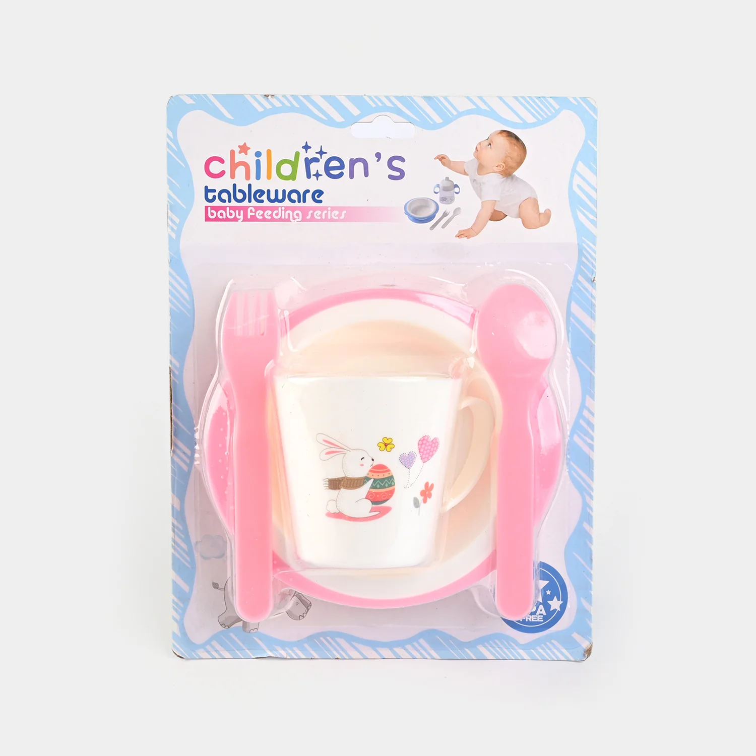 Baby Tableware Feeding Set - 902-pink - Image 4