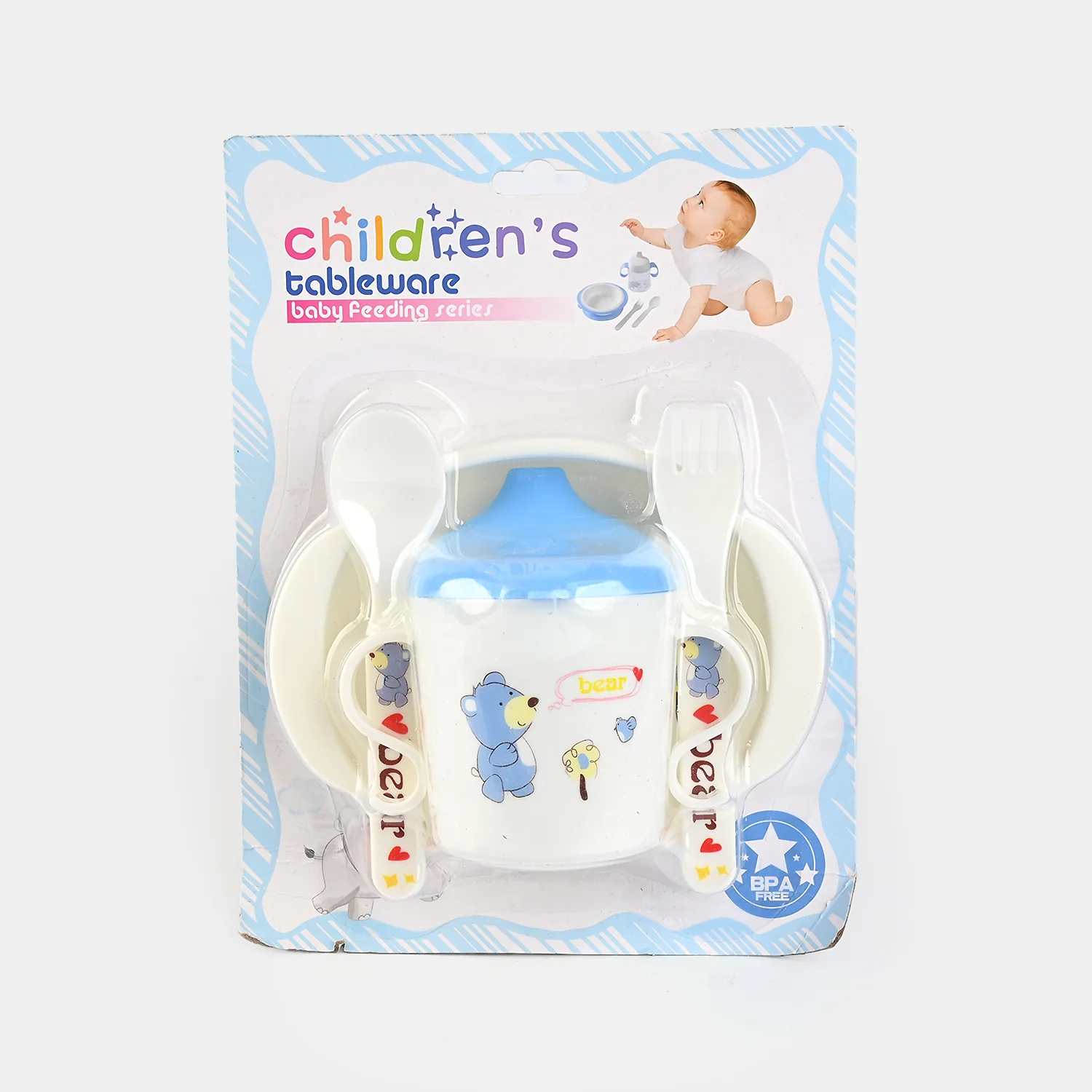 Baby Tableware Feeding Set - 903-blue - Image 4