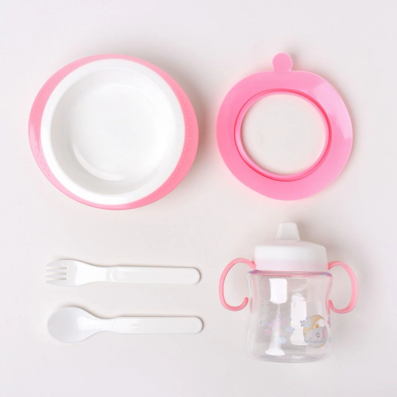 Baby Tableware Feeding Set - 904-pink - Image 2