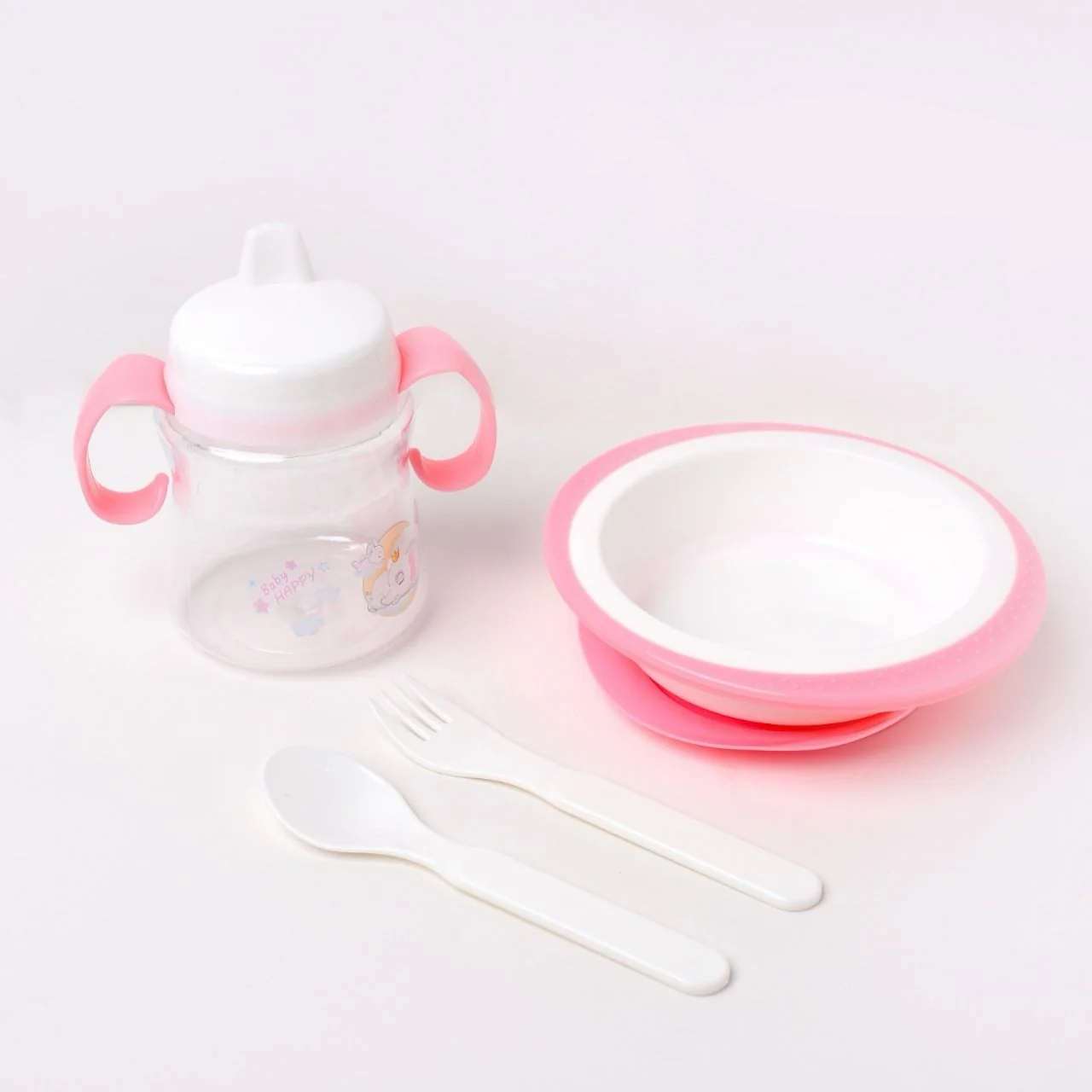 Baby Tableware Feeding Set - 904-pink - Image 3