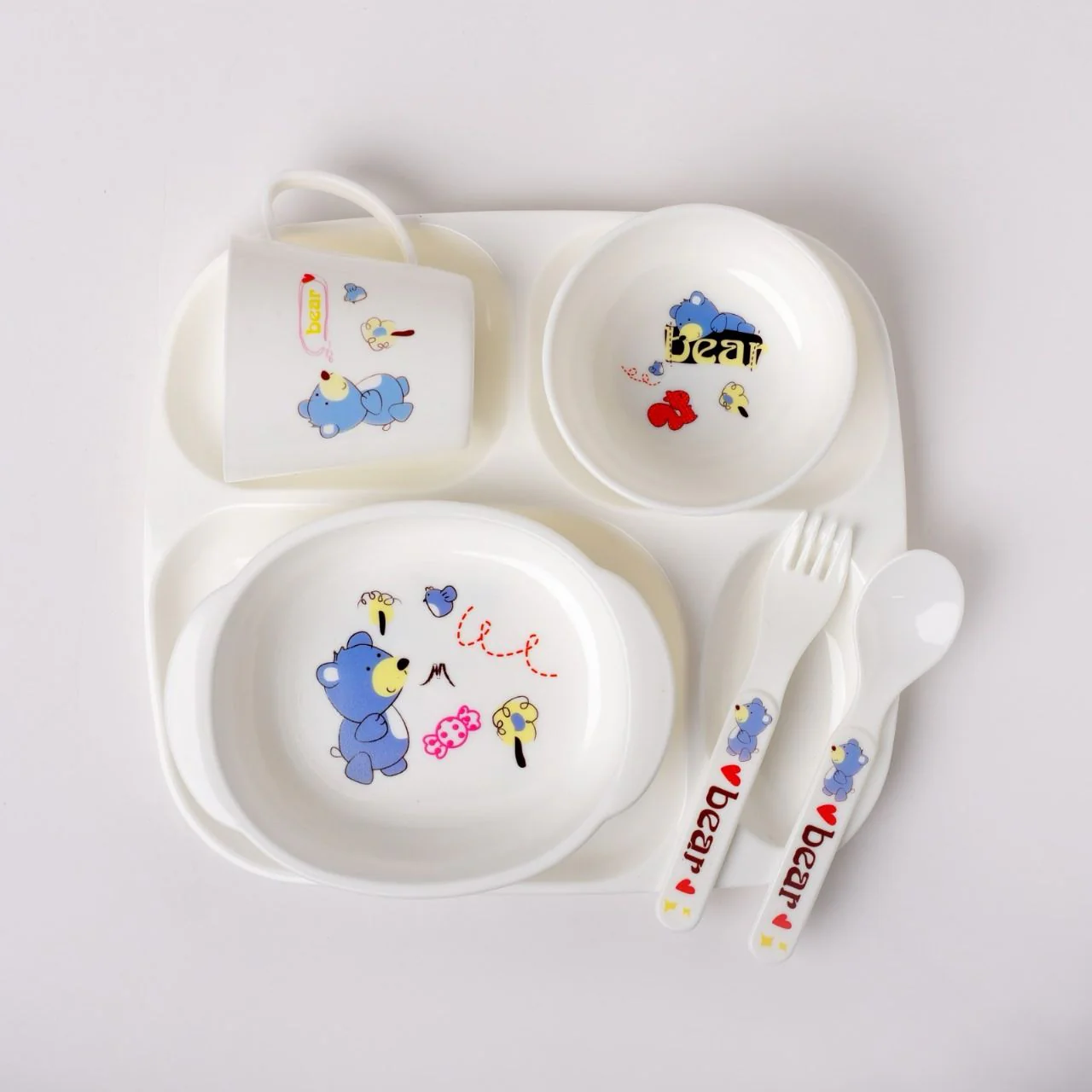 Baby Tableware Feeding Set - 909-blue - Image 6