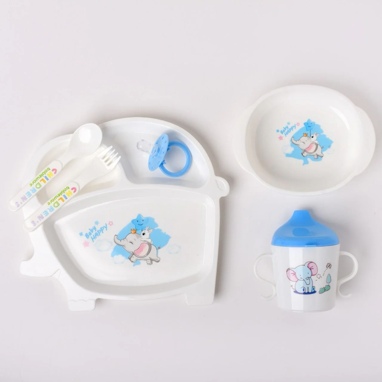 Baby Tableware Feeding Set - 911-blue - Image 3