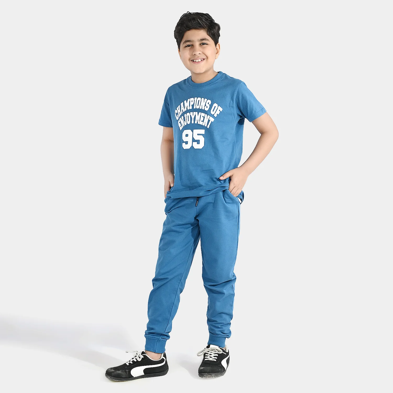 Boys Jersey/Terry 2 Piece Suit Champions - Blue - Image 3