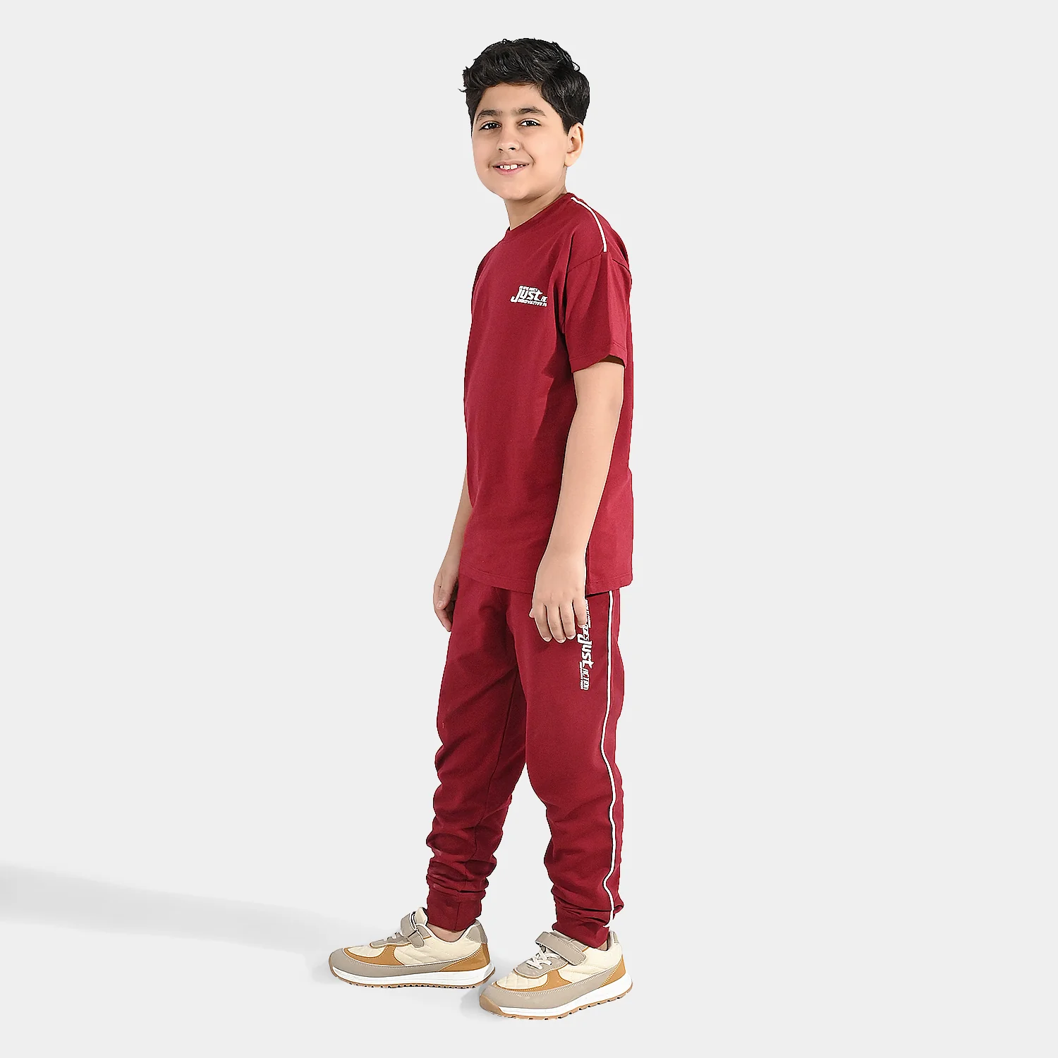 Boys Jersey/Terry 2 Piece Suit Just Action - Red - Image 4